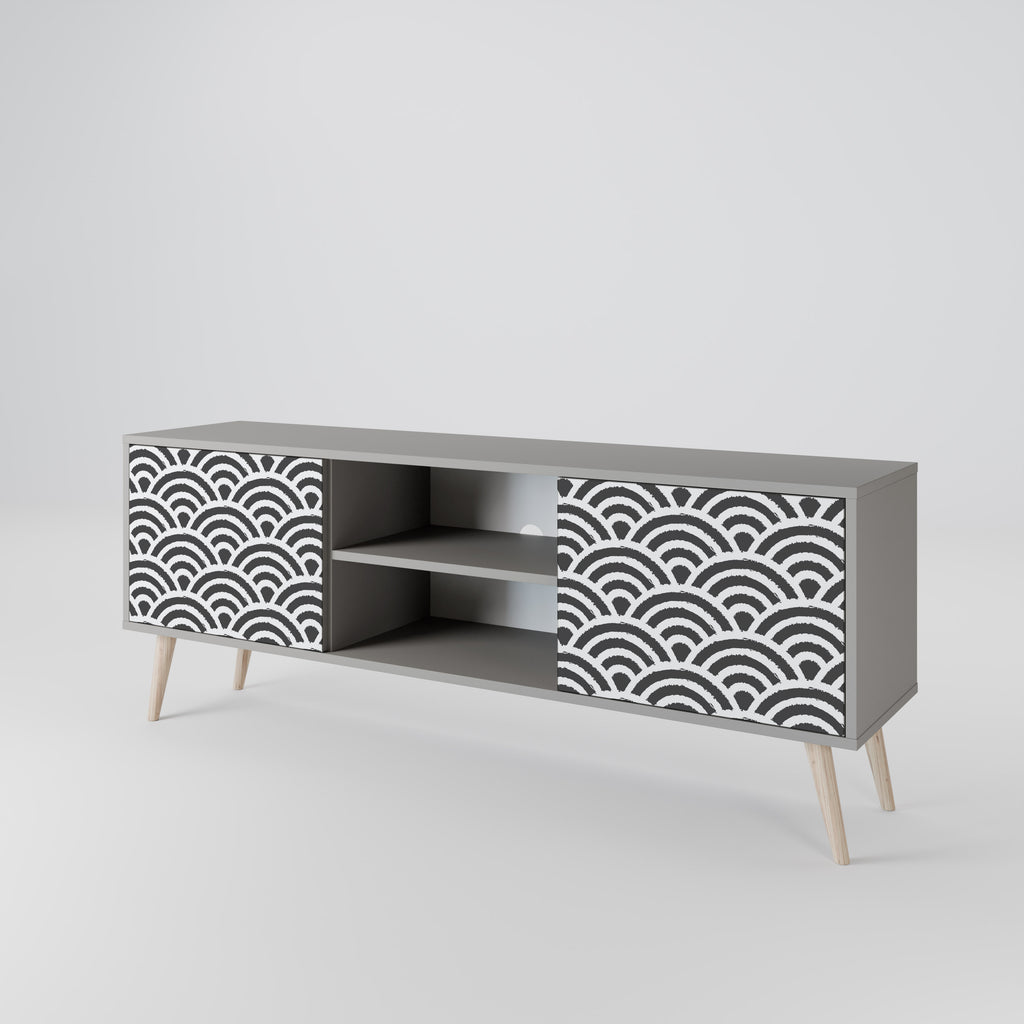 GLOOMY HOST 2-Door TV Stand in Grey Finish