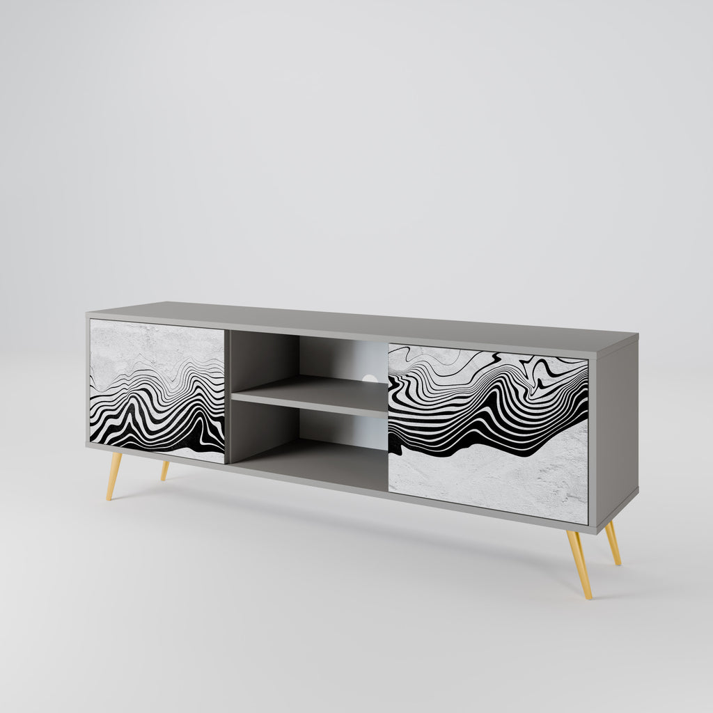 MONOCHROME MIRAGE 2-Door TV Stand in Grey Finish