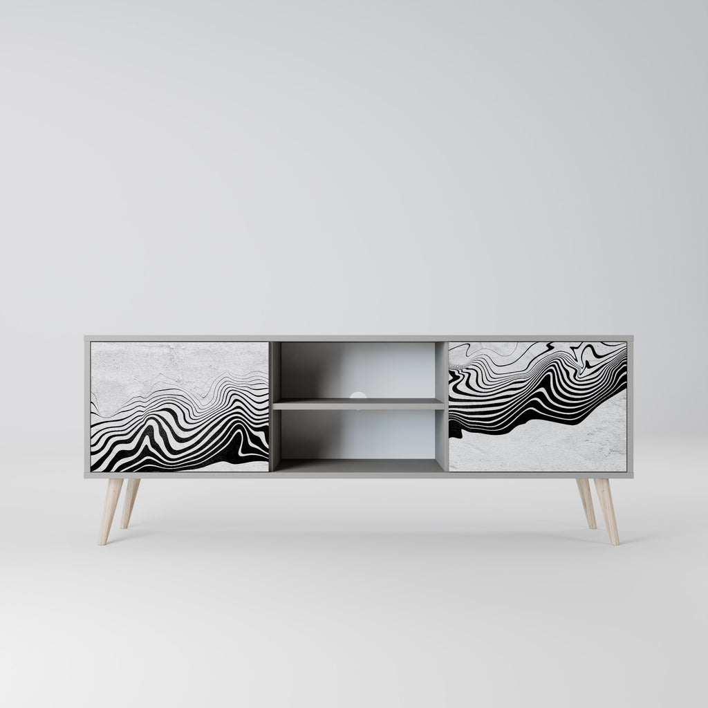 MONOCHROME MIRAGE 2-Door TV Stand in Grey Finish
