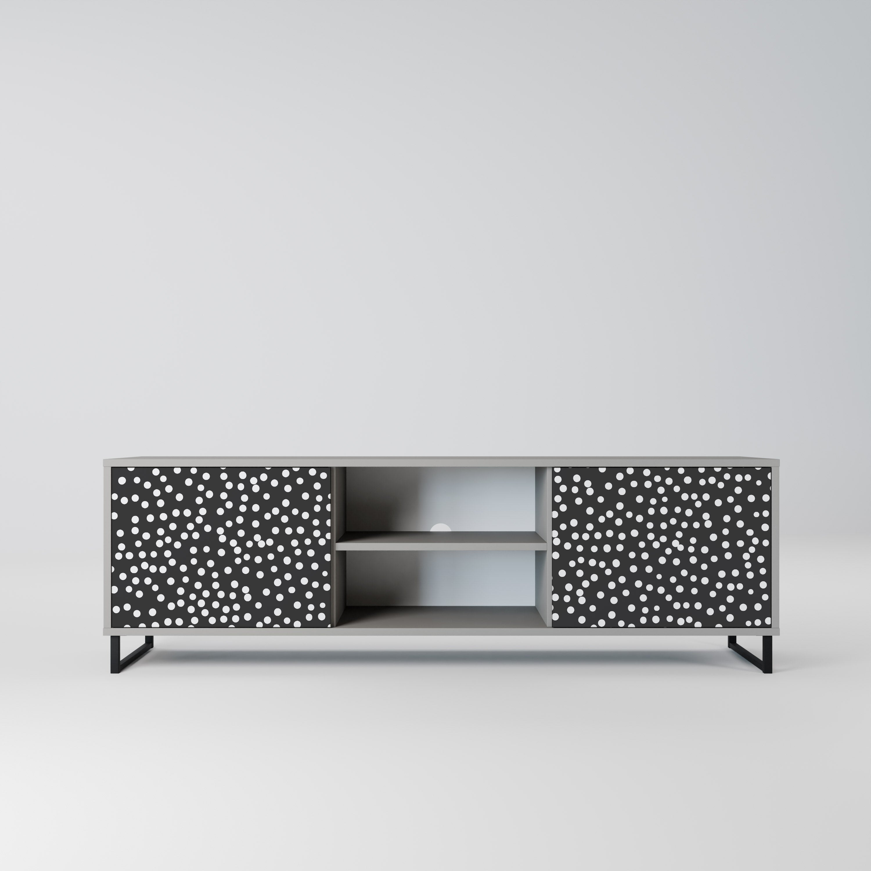 BLINDING LIGHTS 2-Door TV Stand in Grey Finish