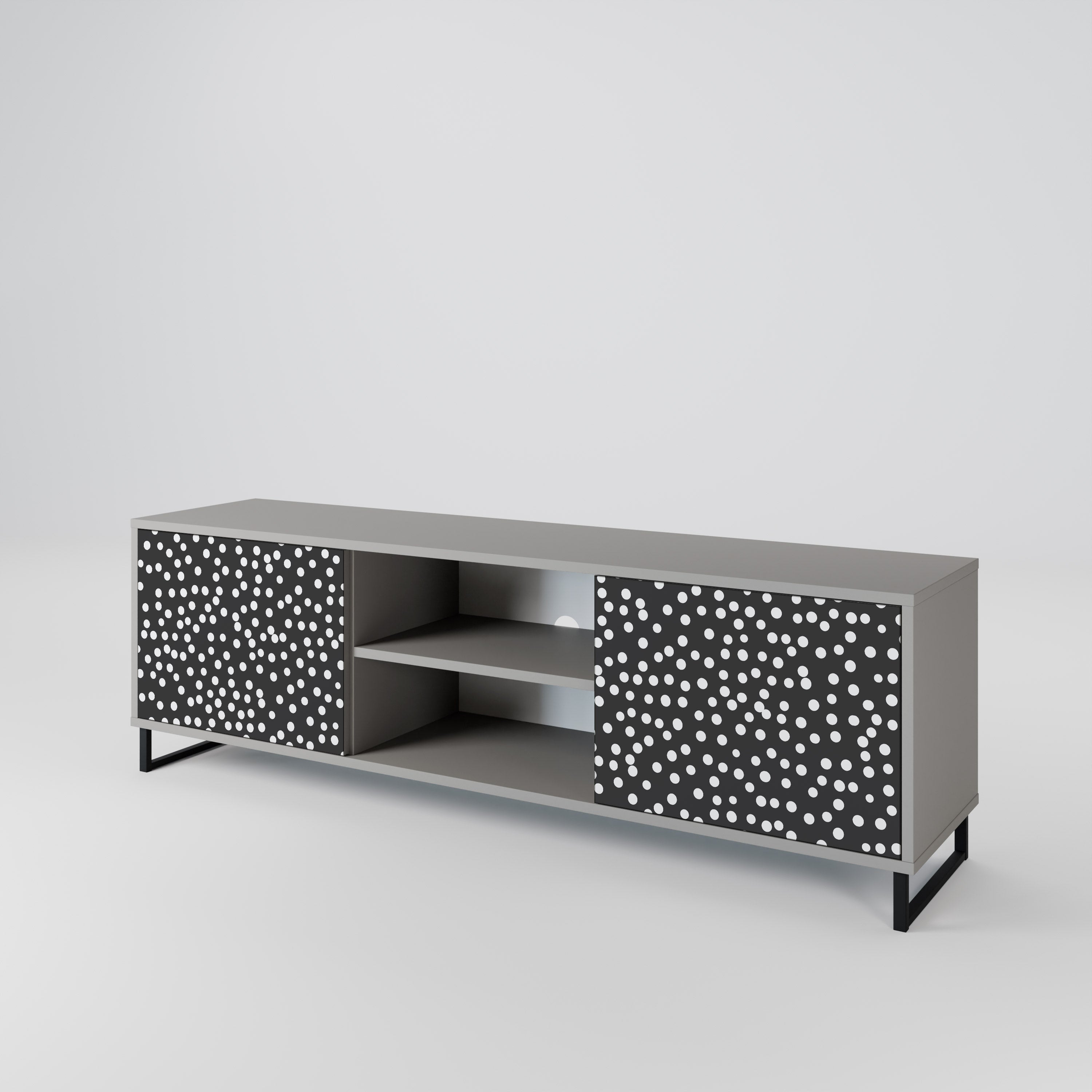 BLINDING LIGHTS 2-Door TV Stand in Grey Finish