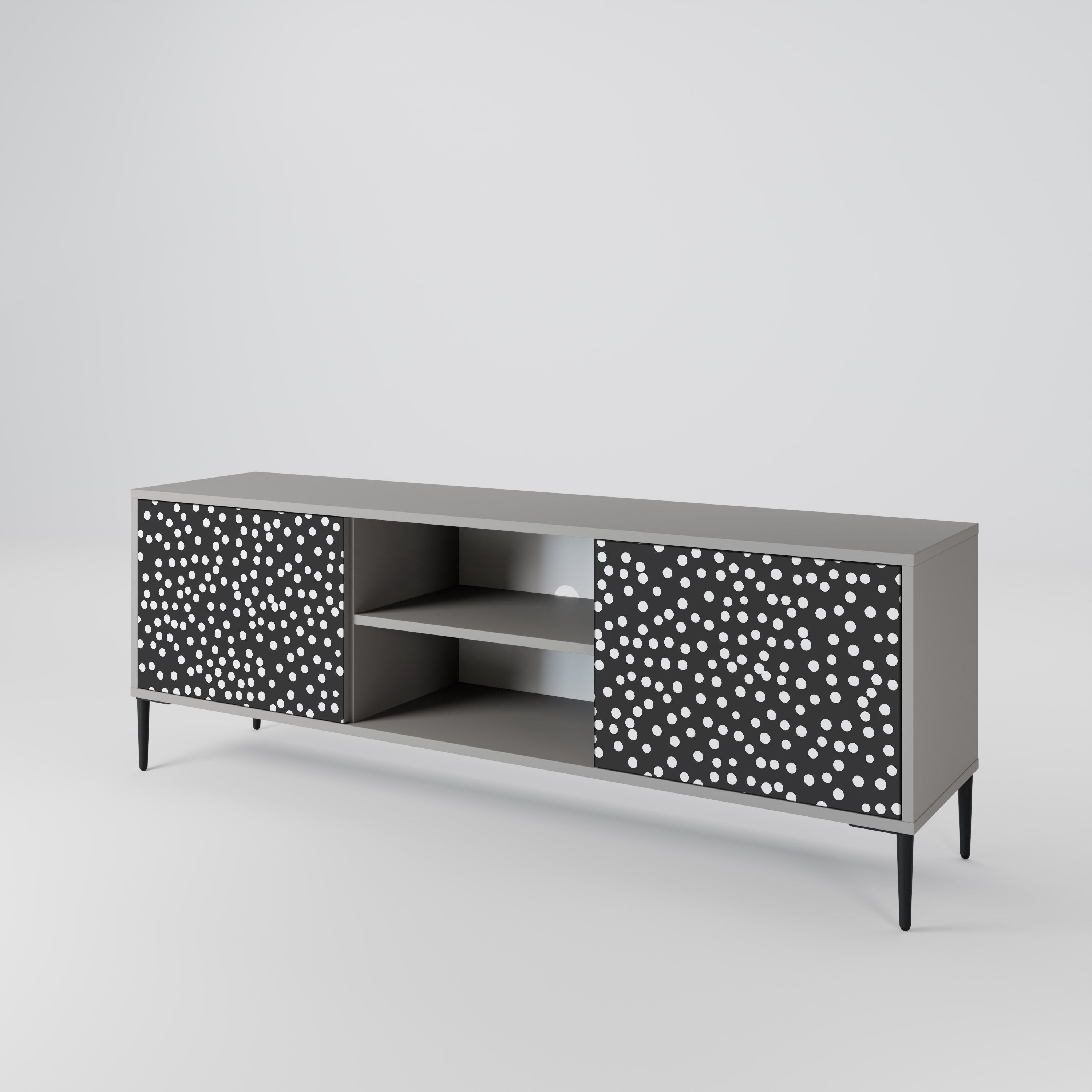 BLINDING LIGHTS 2-Door TV Stand in Grey Finish