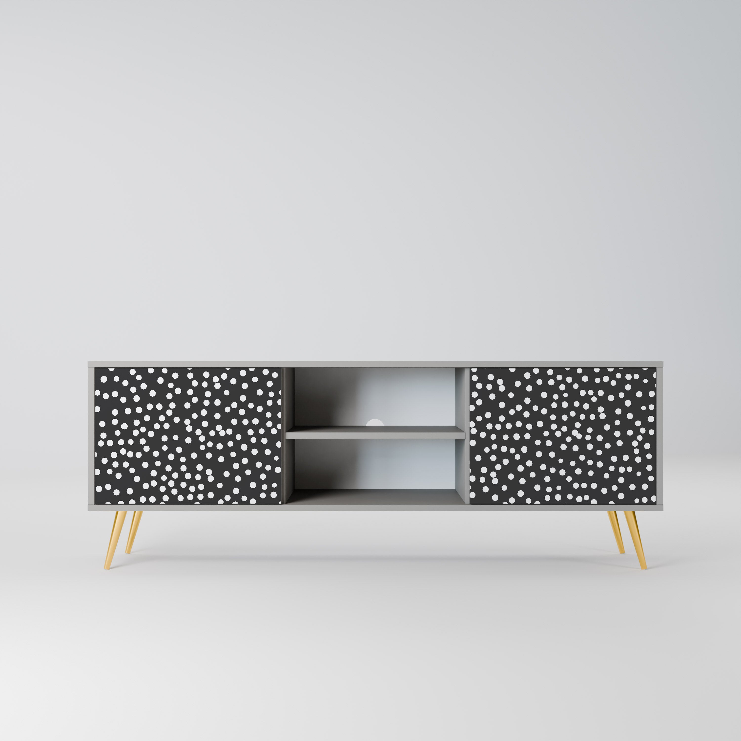 BLINDING LIGHTS 2-Door TV Stand in Grey Finish