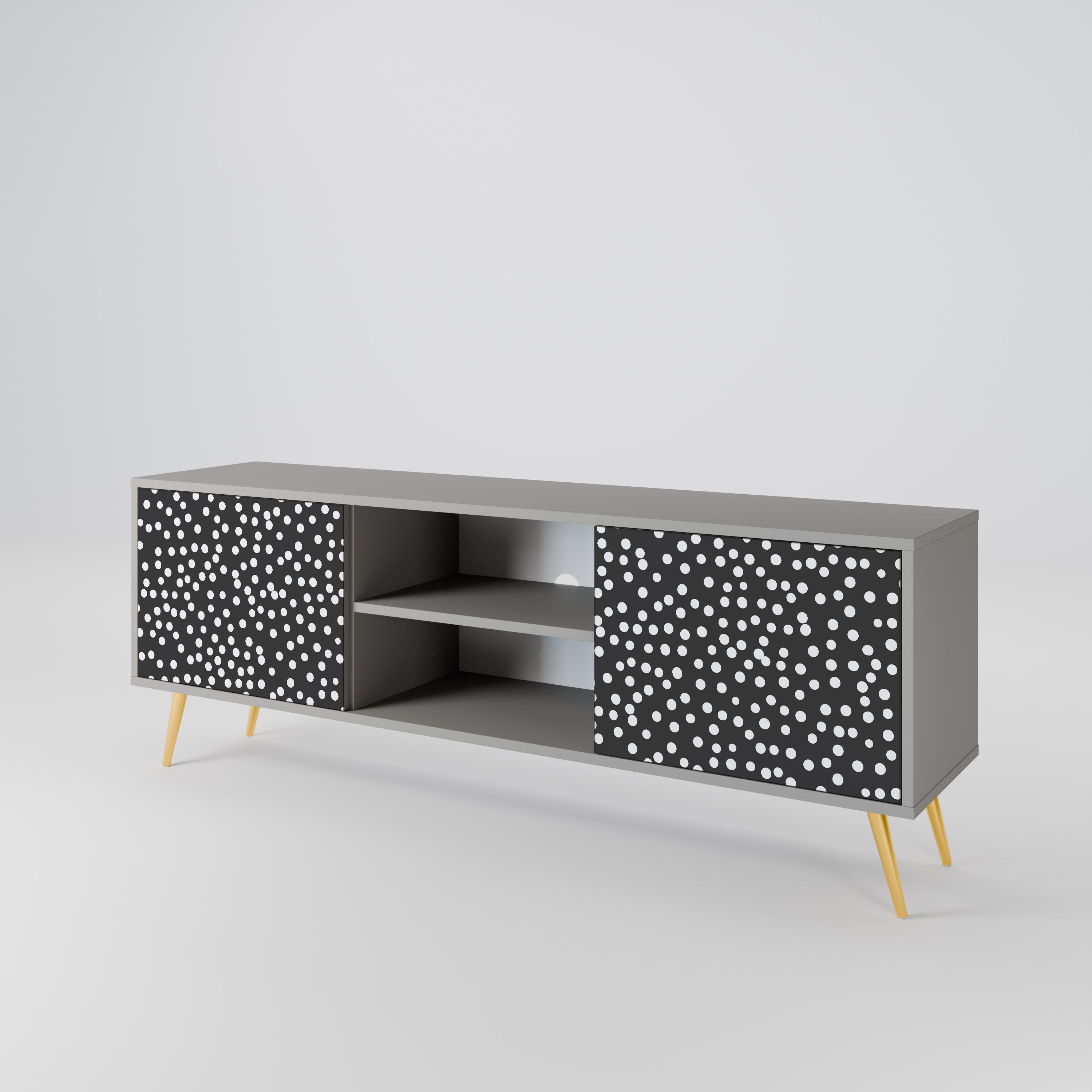 BLINDING LIGHTS 2-Door TV Stand in Grey Finish