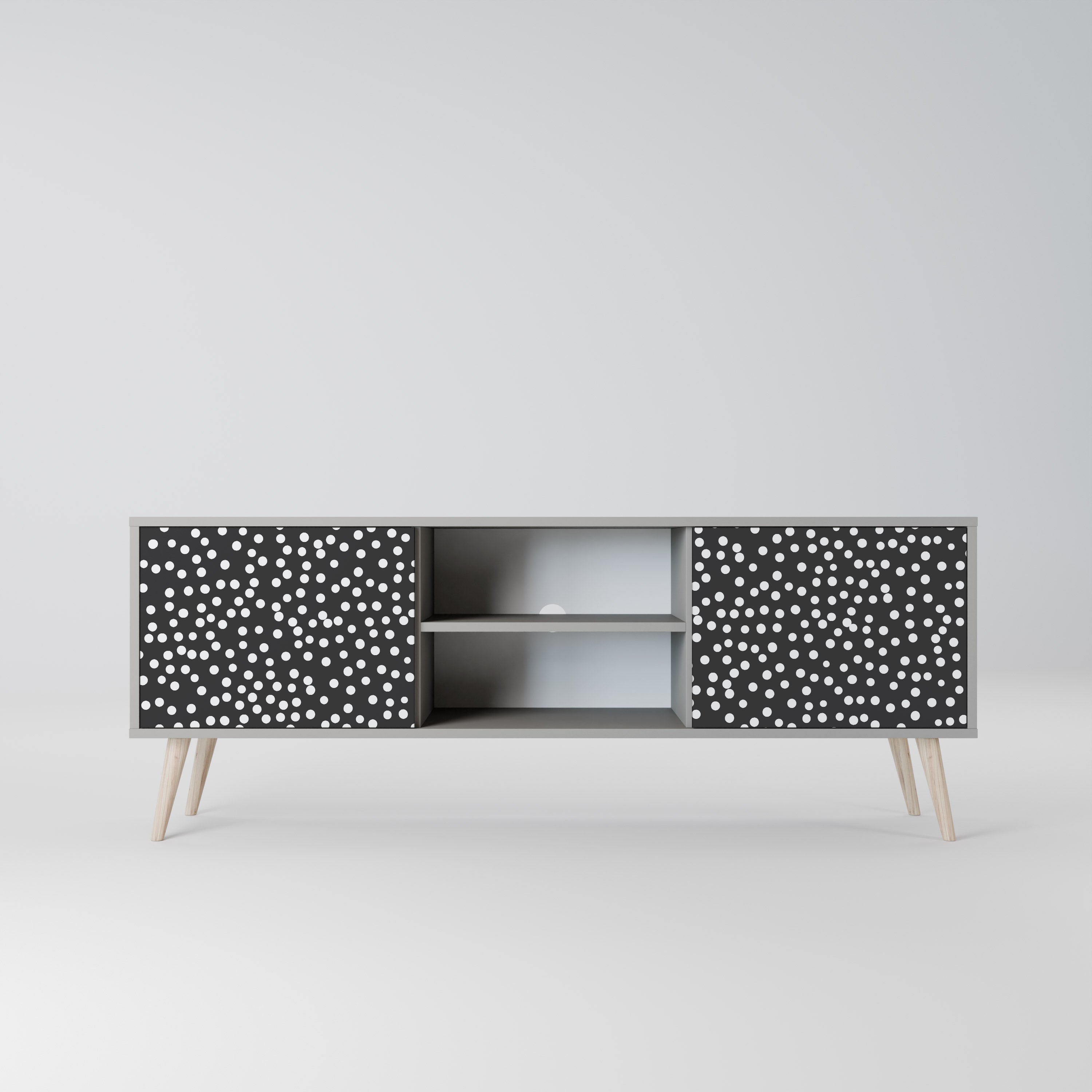 BLINDING LIGHTS 2-Door TV Stand in Grey Finish
