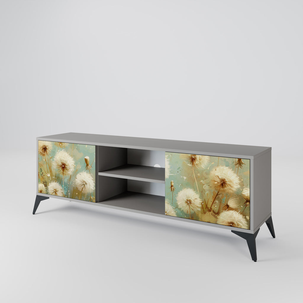 DREAMY MEADOW 2-Door TV Stand in Grey Finish