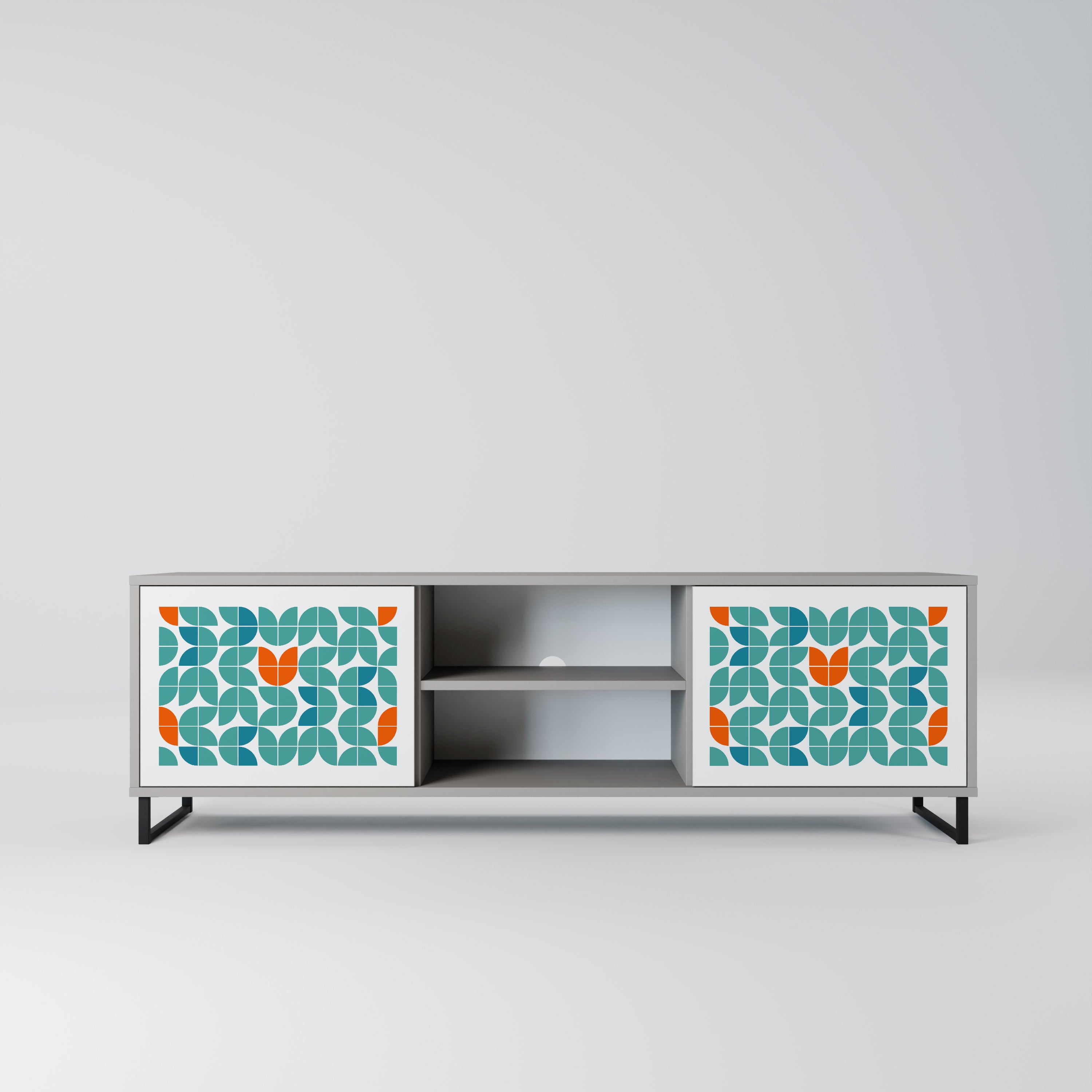 BE THE CHANGE 2-Door TV Stand in Grey Finish