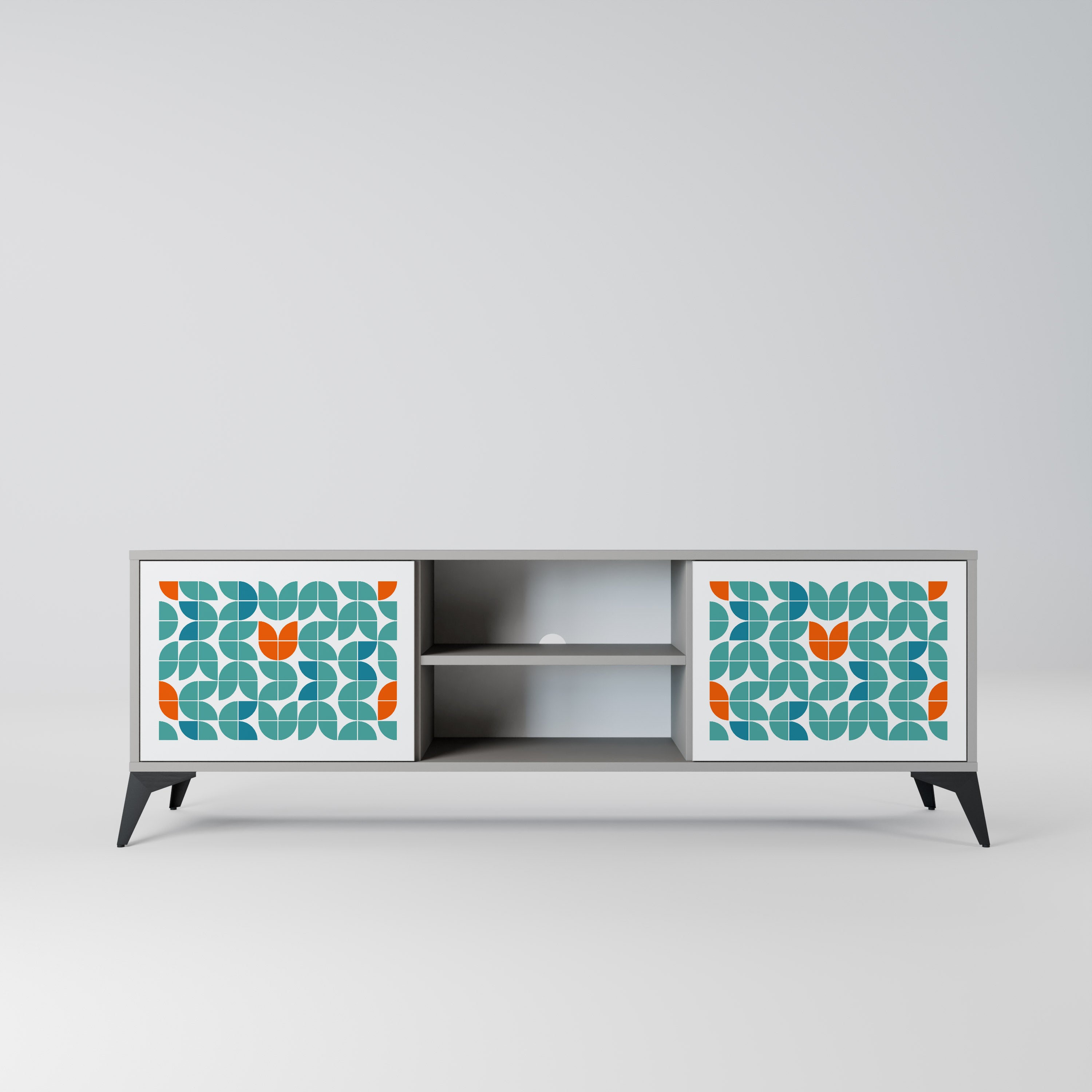 BE THE CHANGE 2-Door TV Stand in Grey Finish
