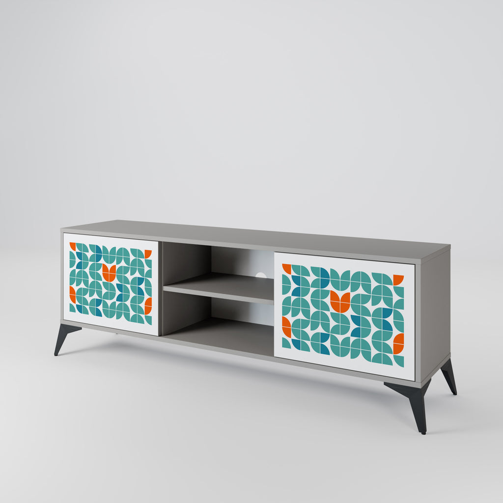 BE THE CHANGE 2-Door TV Stand in Grey Finish