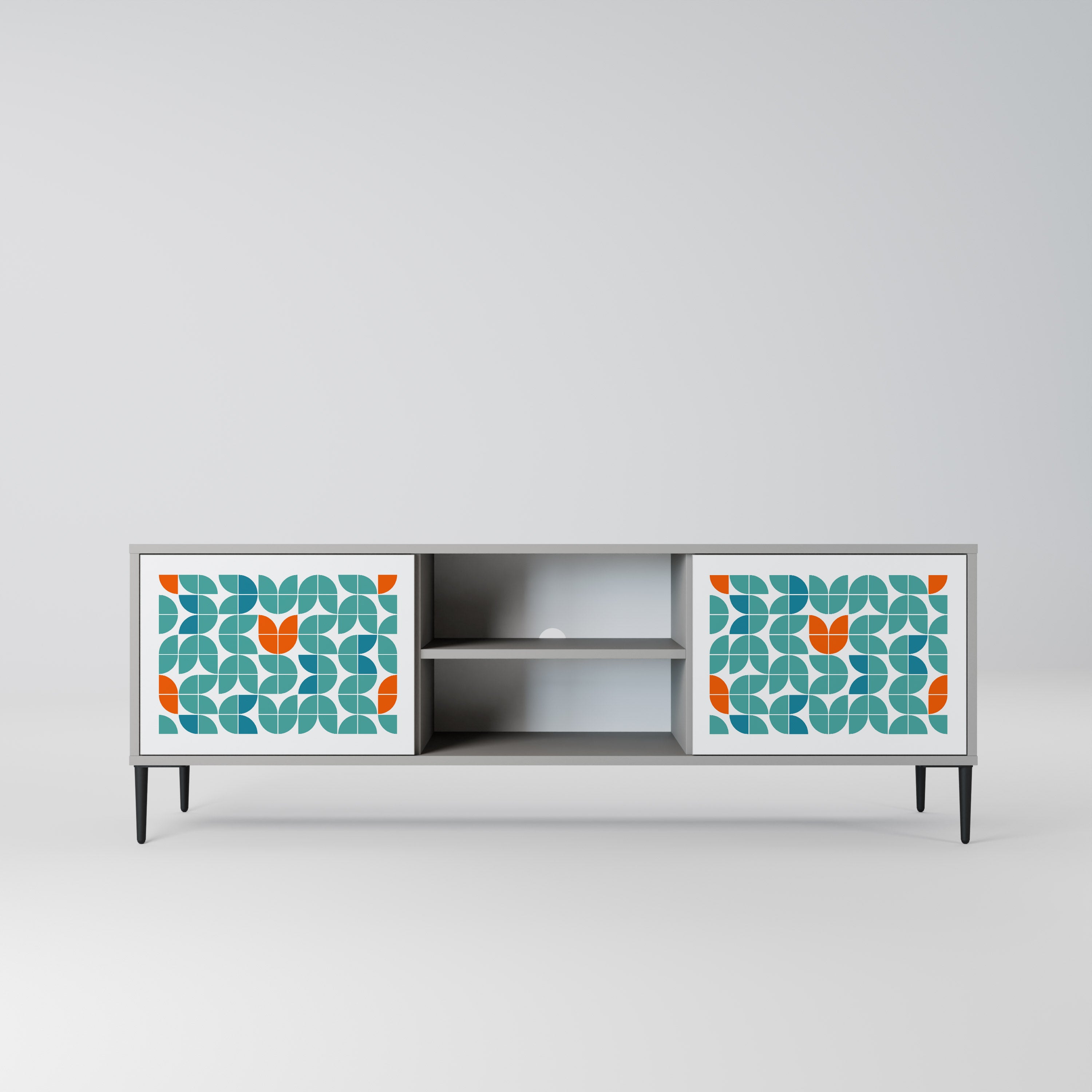 BE THE CHANGE 2-Door TV Stand in Grey Finish