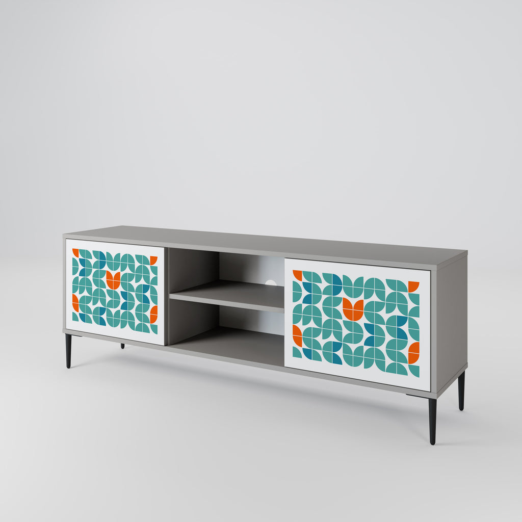 BE THE CHANGE 2-Door TV Stand in Grey Finish