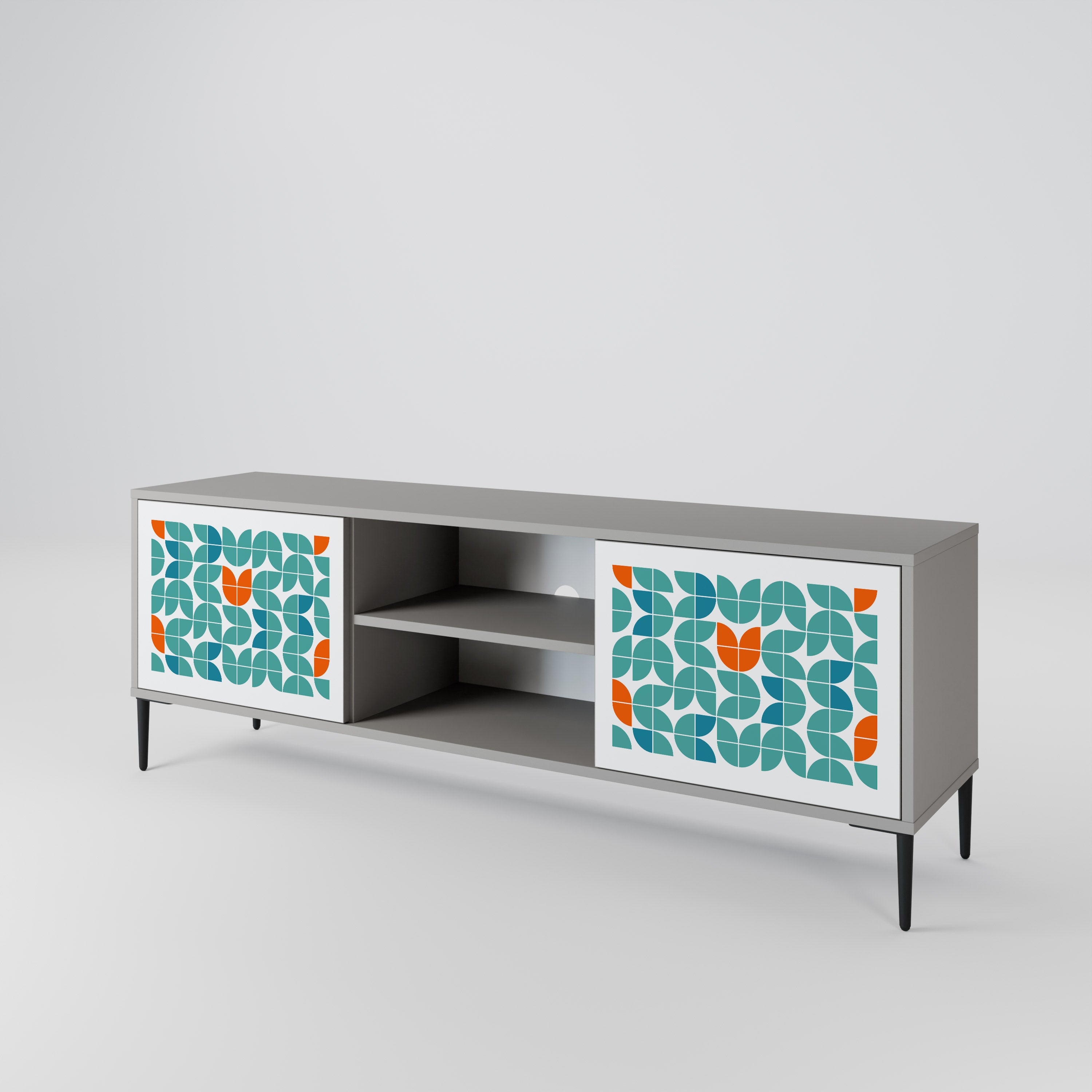 BE THE CHANGE 2-Door TV Stand in Grey Finish