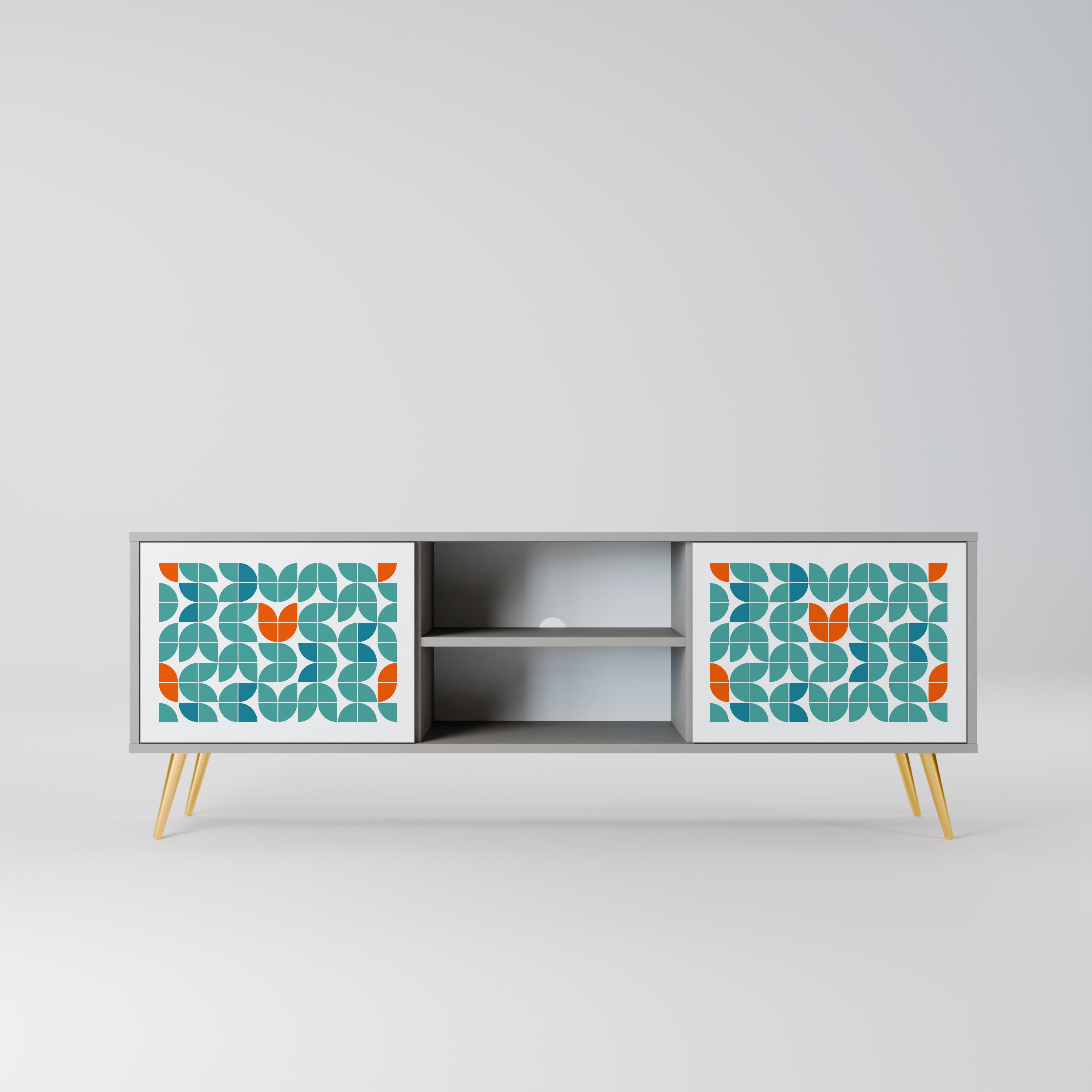 BE THE CHANGE 2-Door TV Stand in Grey Finish