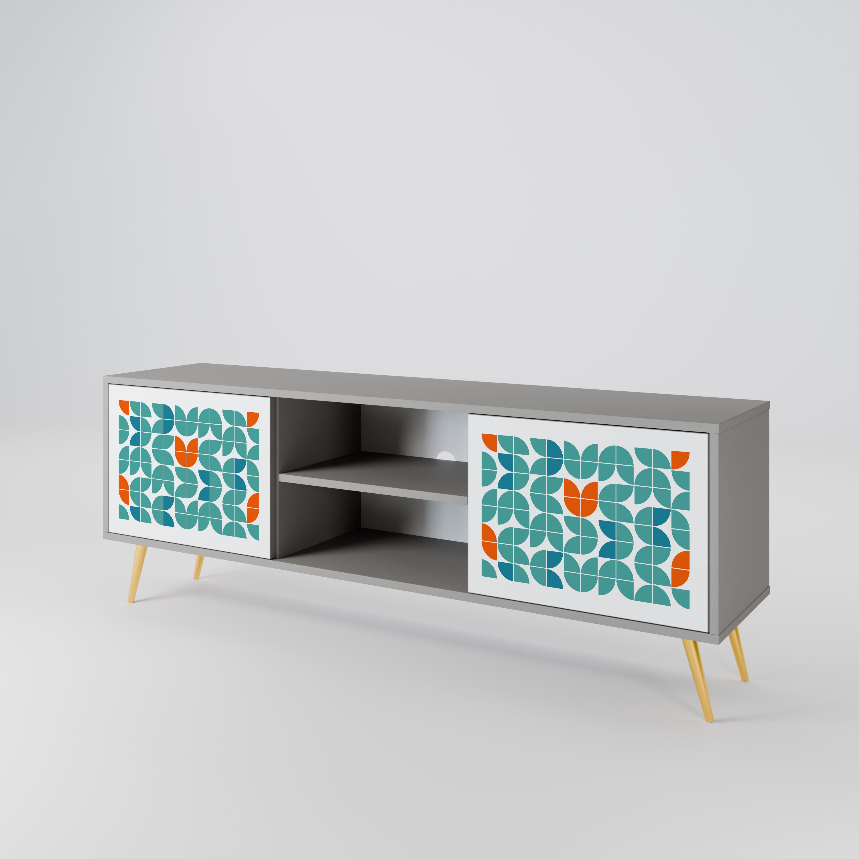 BE THE CHANGE 2-Door TV Stand in Grey Finish