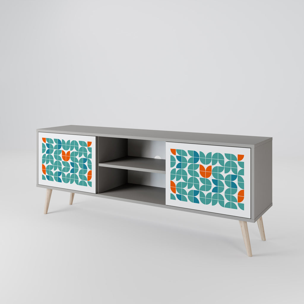 BE THE CHANGE 2-Door TV Stand in Grey Finish