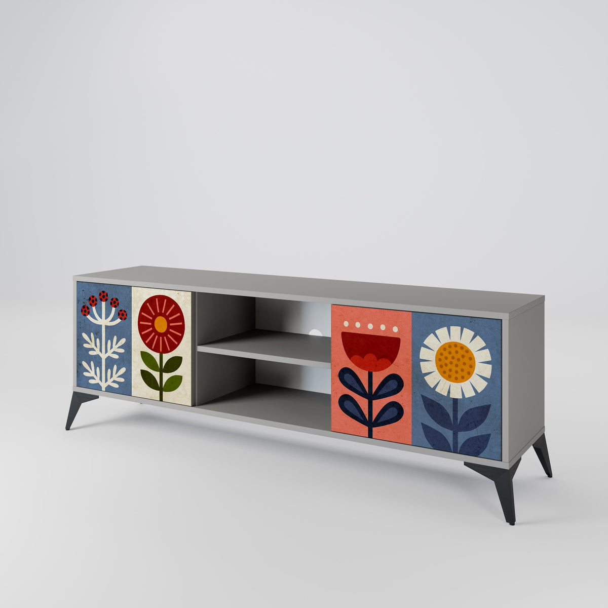 SCANDIC FLOWERET Έπιπλο τηλεόρασης 2-θυρών