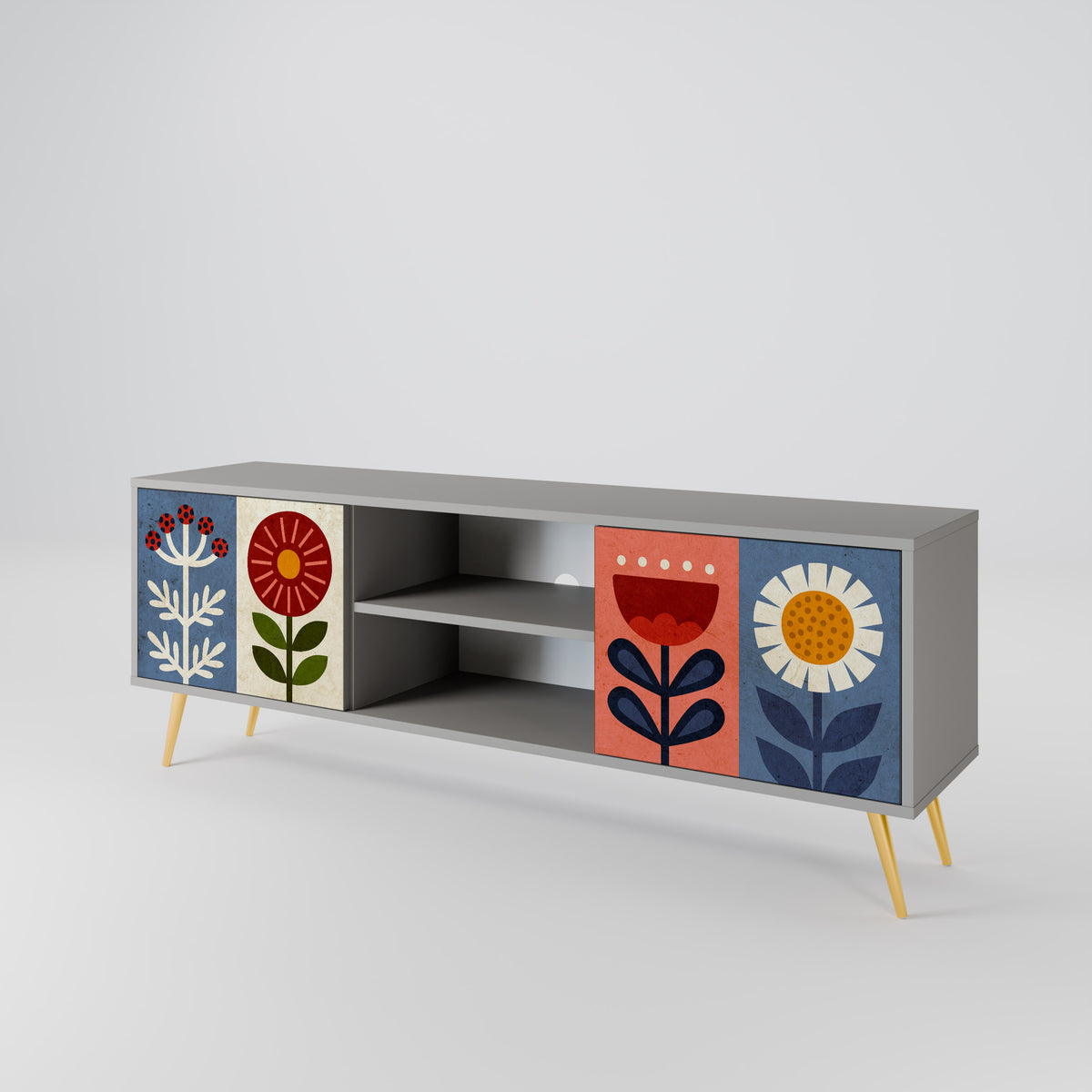 SCANDIC FLOWERET Έπιπλο τηλεόρασης 2-θυρών