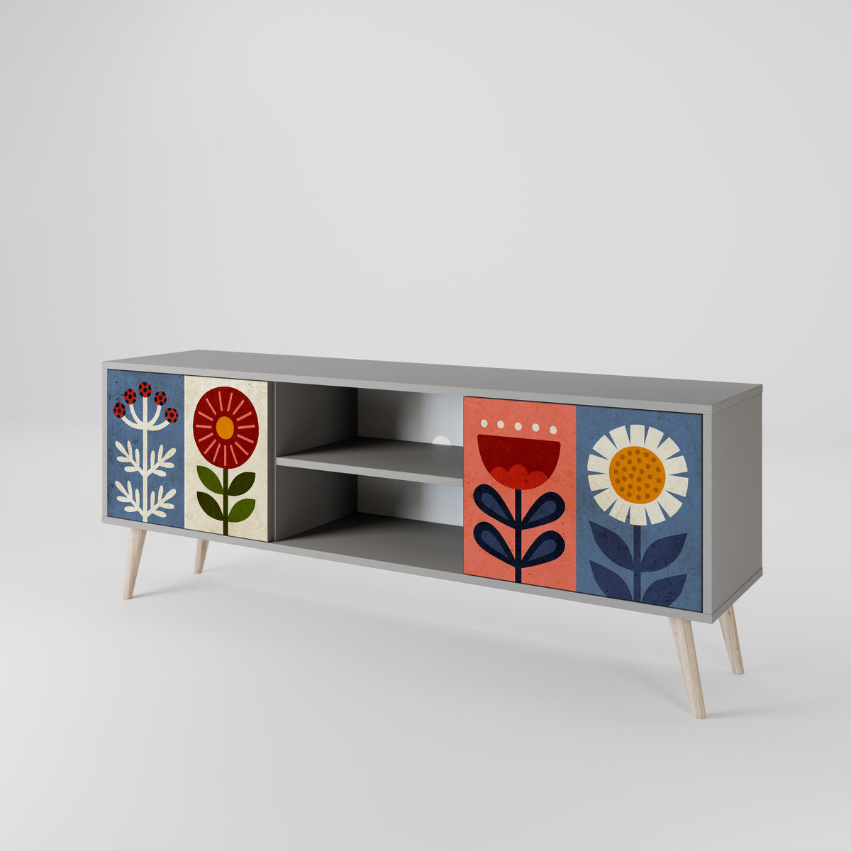 SCANDIC FLOWERET Έπιπλο τηλεόρασης 2-θυρών