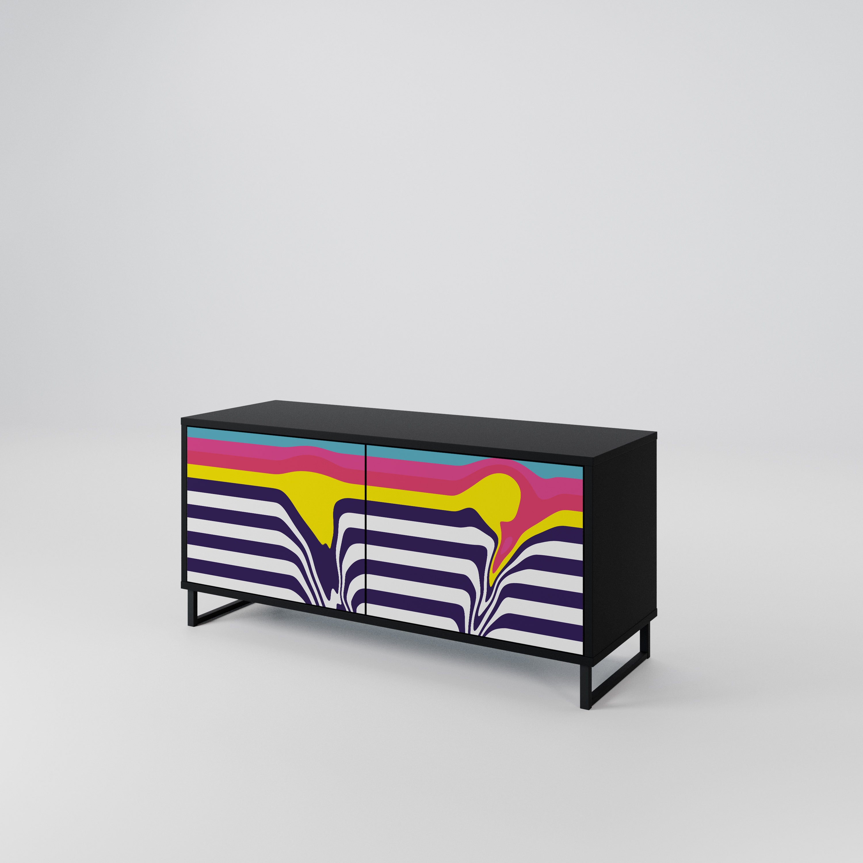 COLORFUL DIVERSION Compact 2-Door TV Cabinet