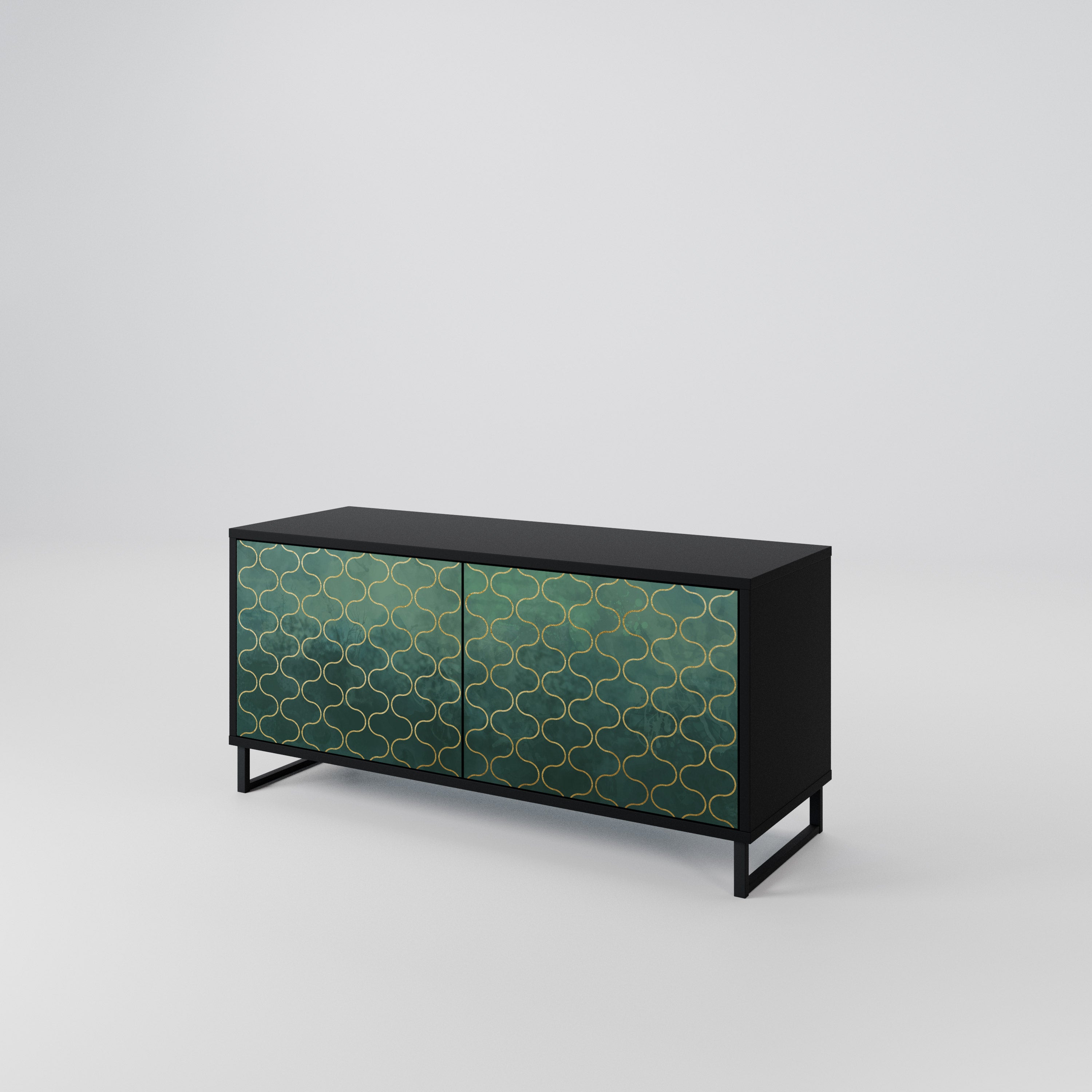 TESSELATED GREENERY Compact 2-Door TV Cabinet