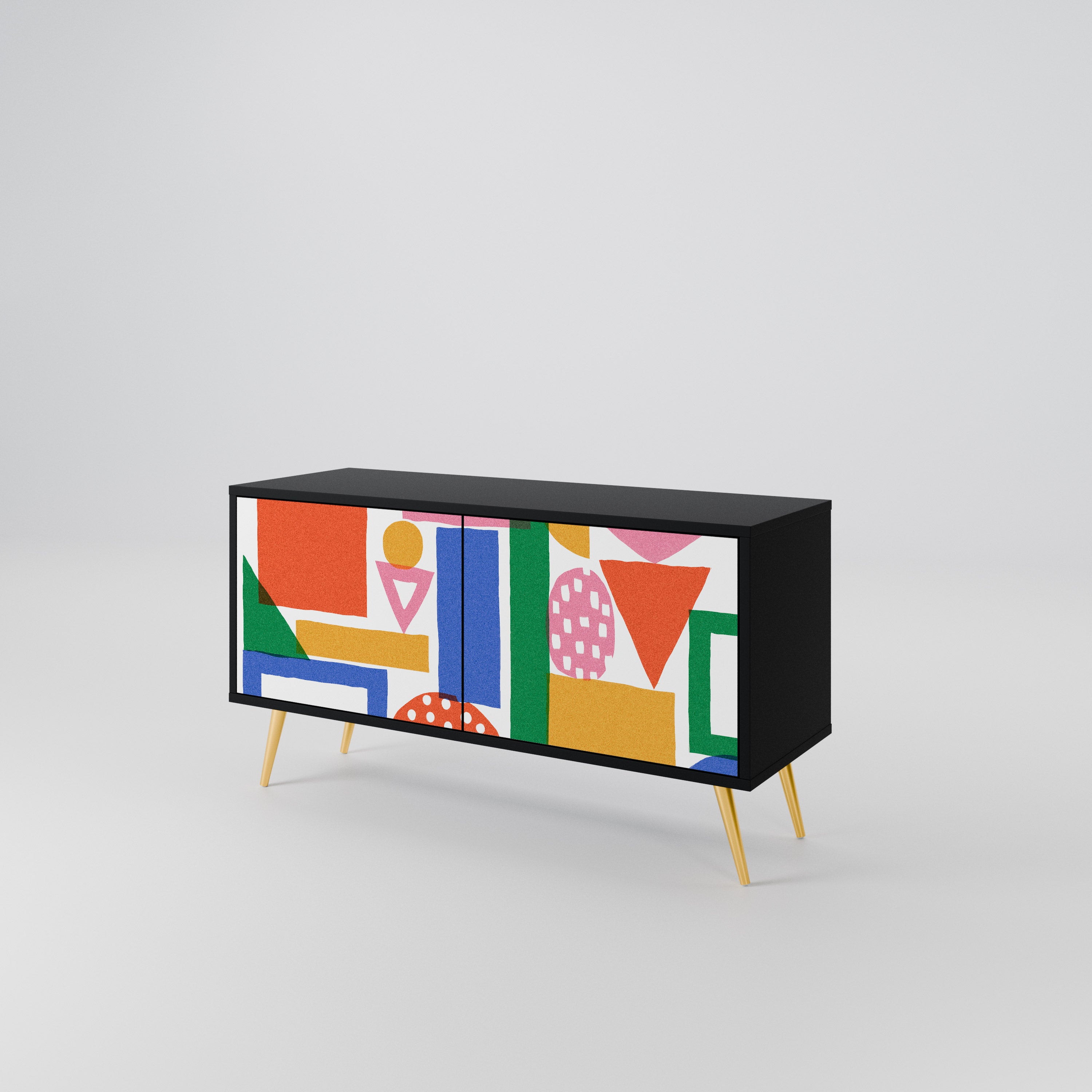 GEOMETRIC GLIMMER Compact 2-Door TV Cabinet