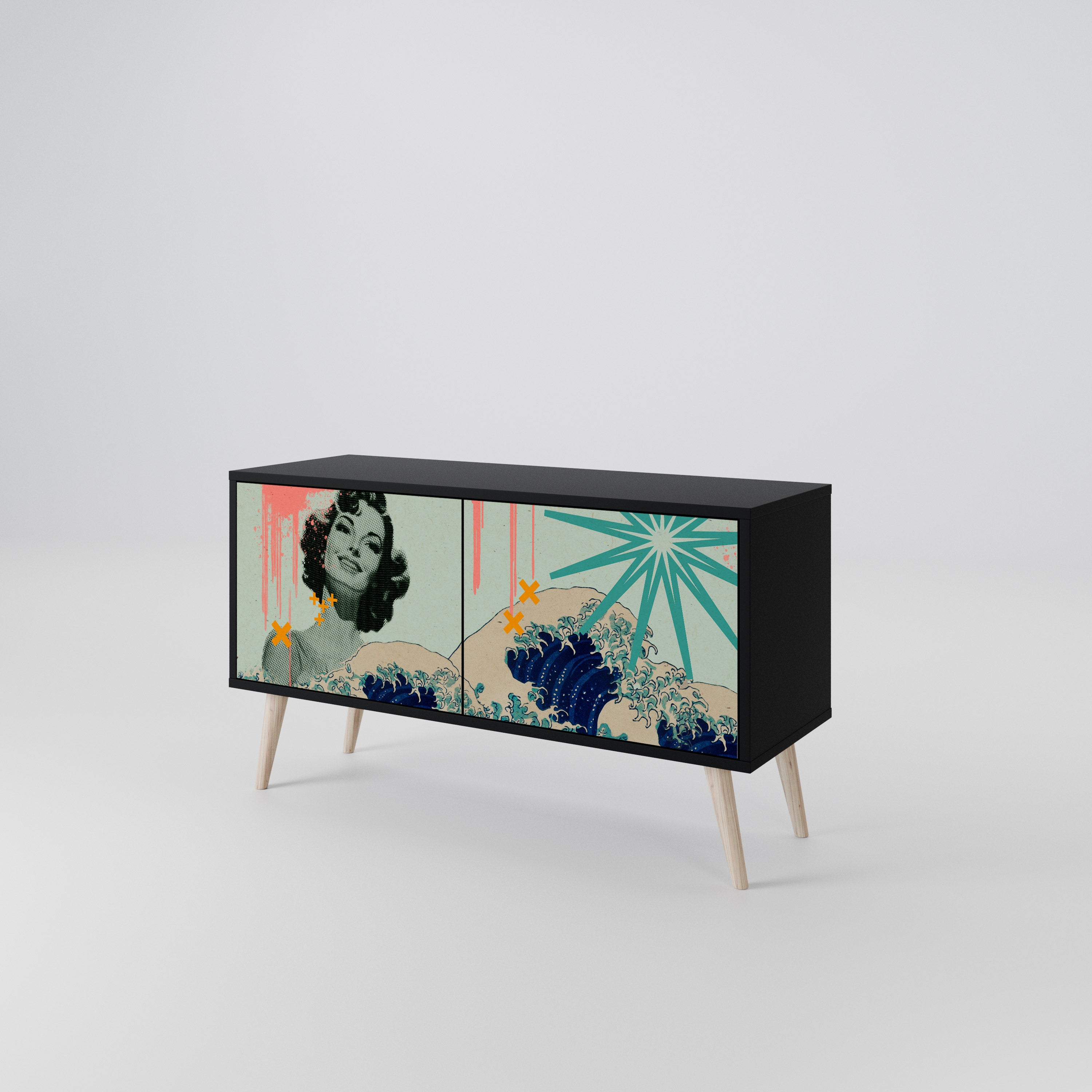 KANAGAWA BEAUTY Compact 2-Door TV Cabinet