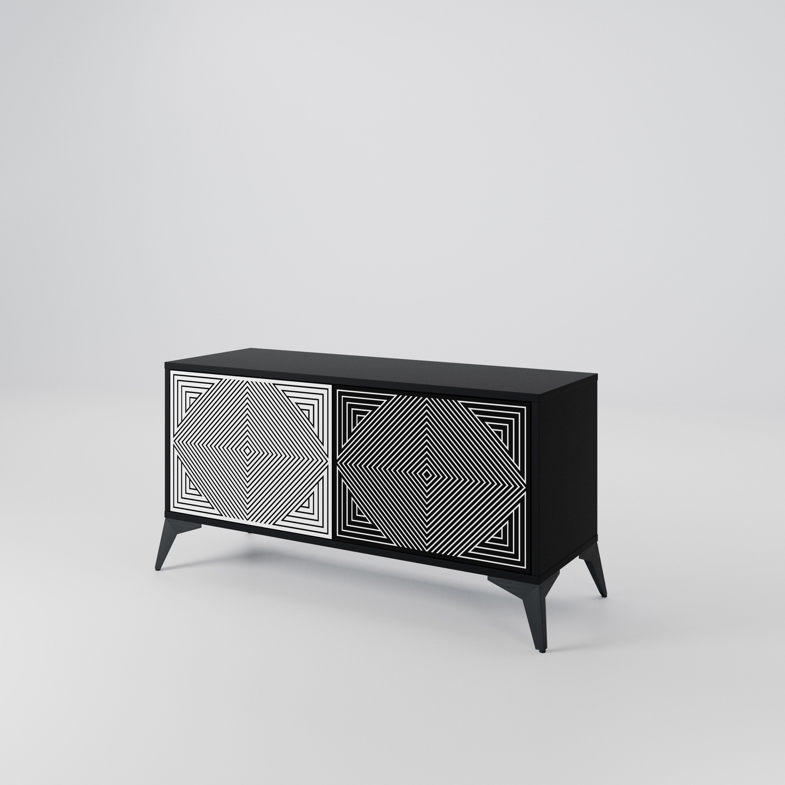 POLYGON ILLUSION Compact 2-Door TV Cabinet