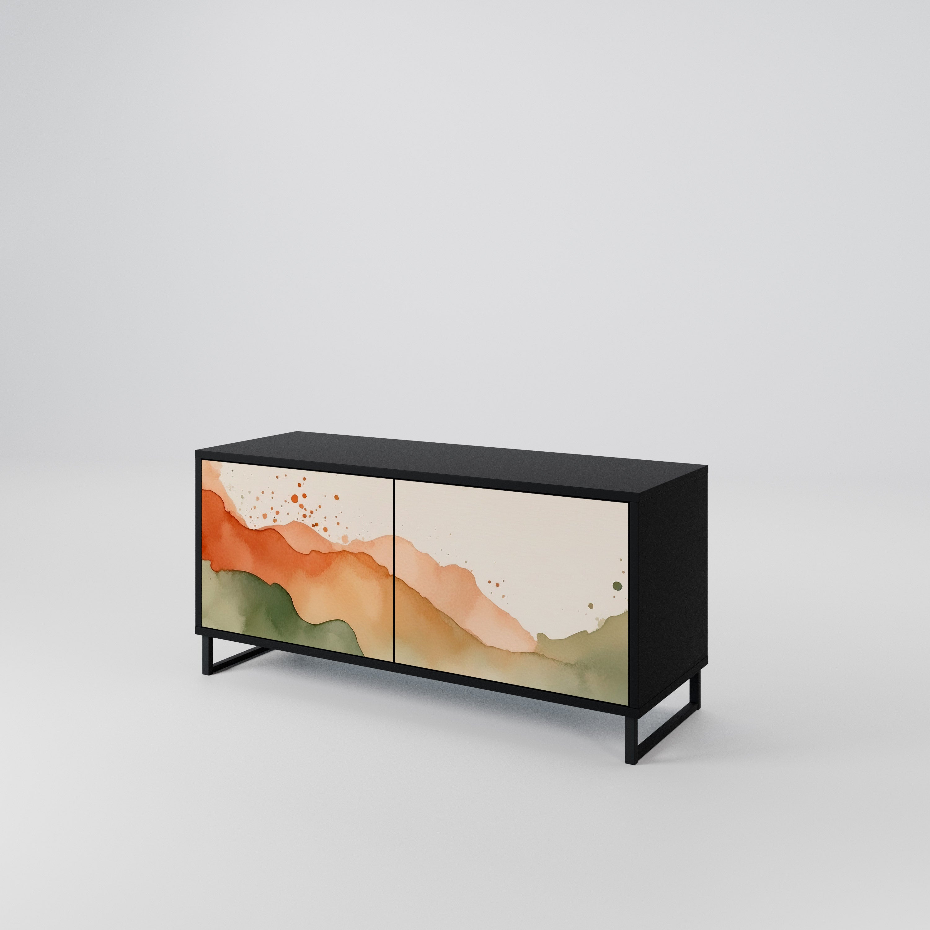 WATERCOLOUR PEAKS Compact 2-Door TV Cabinet