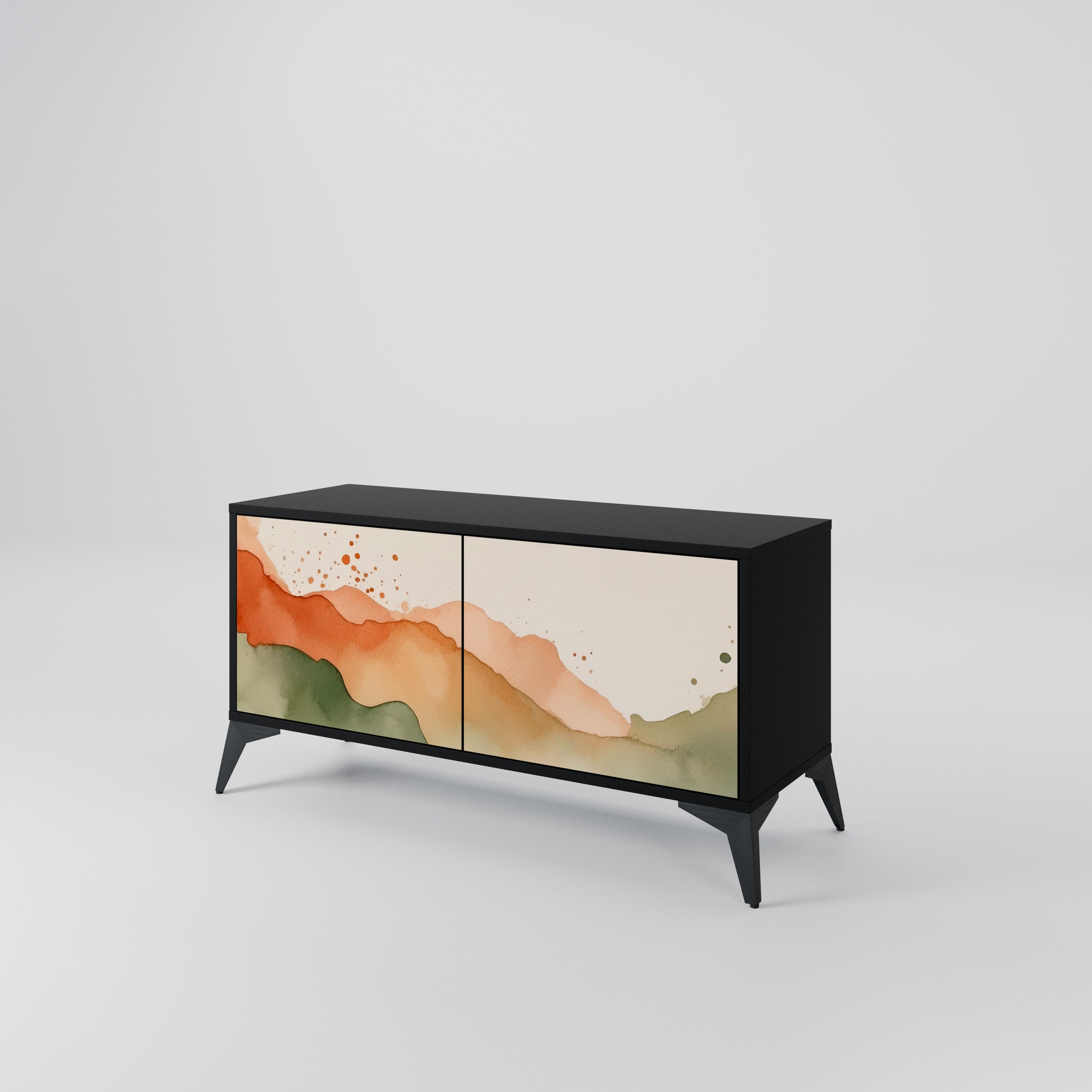 WATERCOLOUR PEAKS Compact 2-Door TV Cabinet