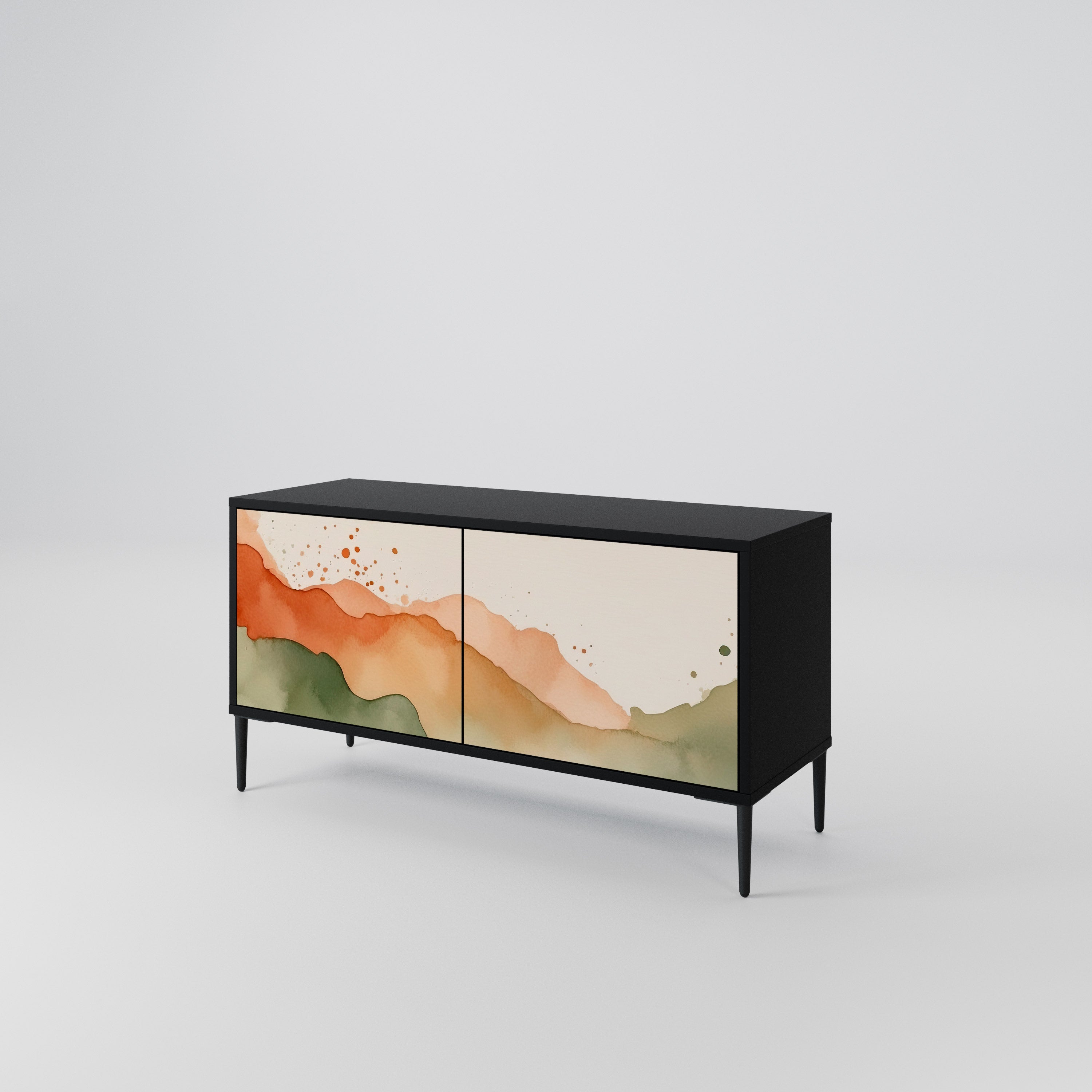 WATERCOLOUR PEAKS Compact 2-Door TV Cabinet