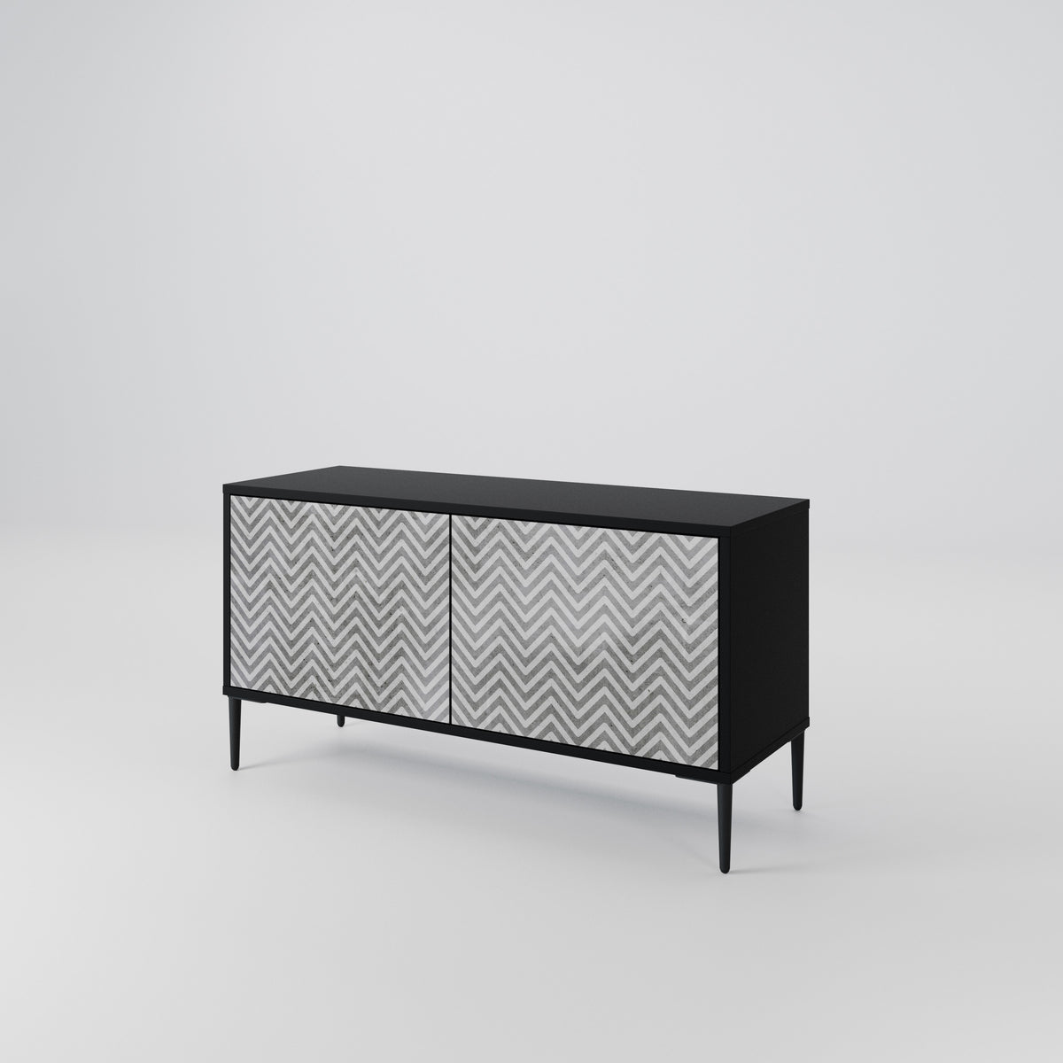 CONCRETE ZIG ZAG Compact 2-Door TV Cabinet