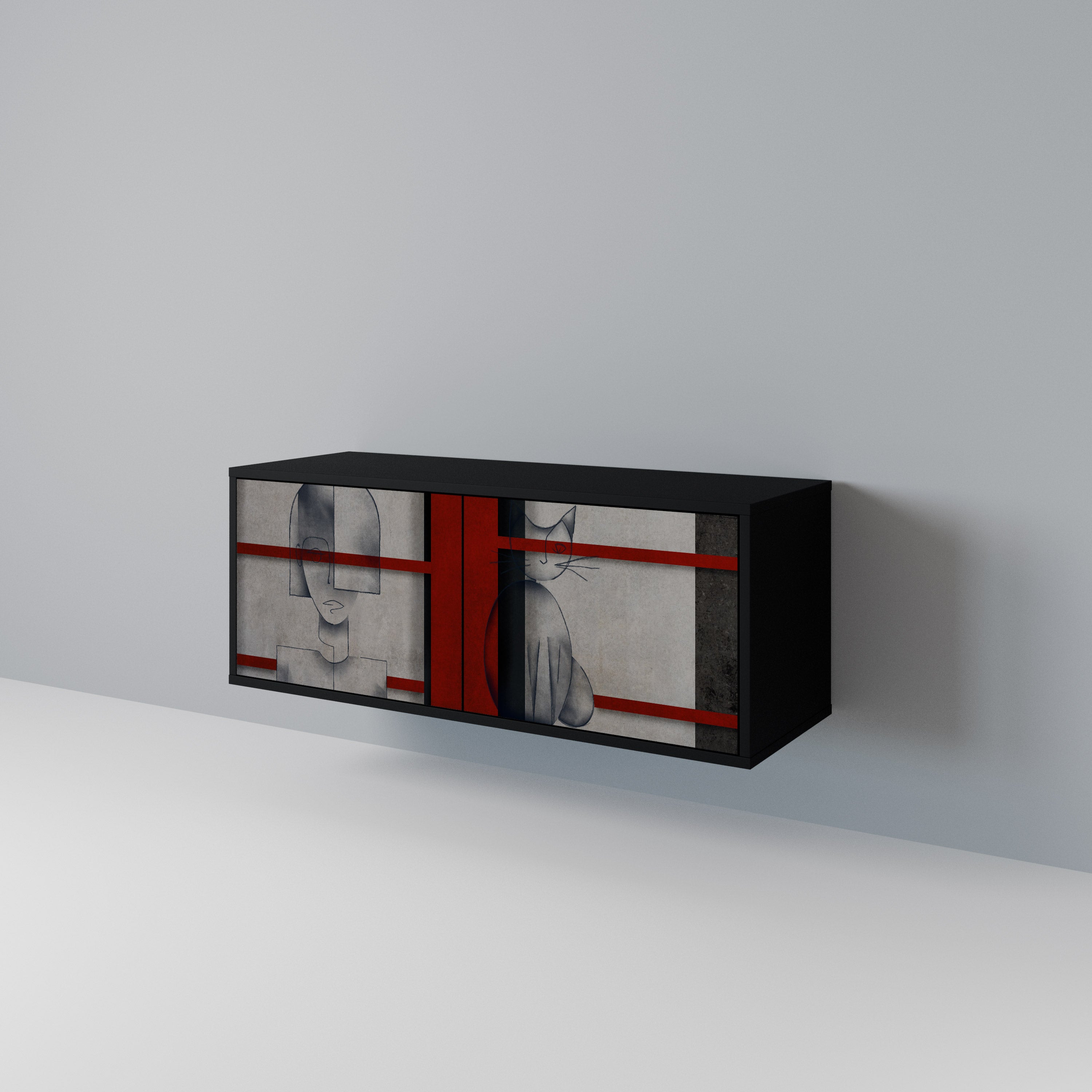 GRAY FIGURES Συμπαγές έπιπλο τηλεόρασης 2-θυρών