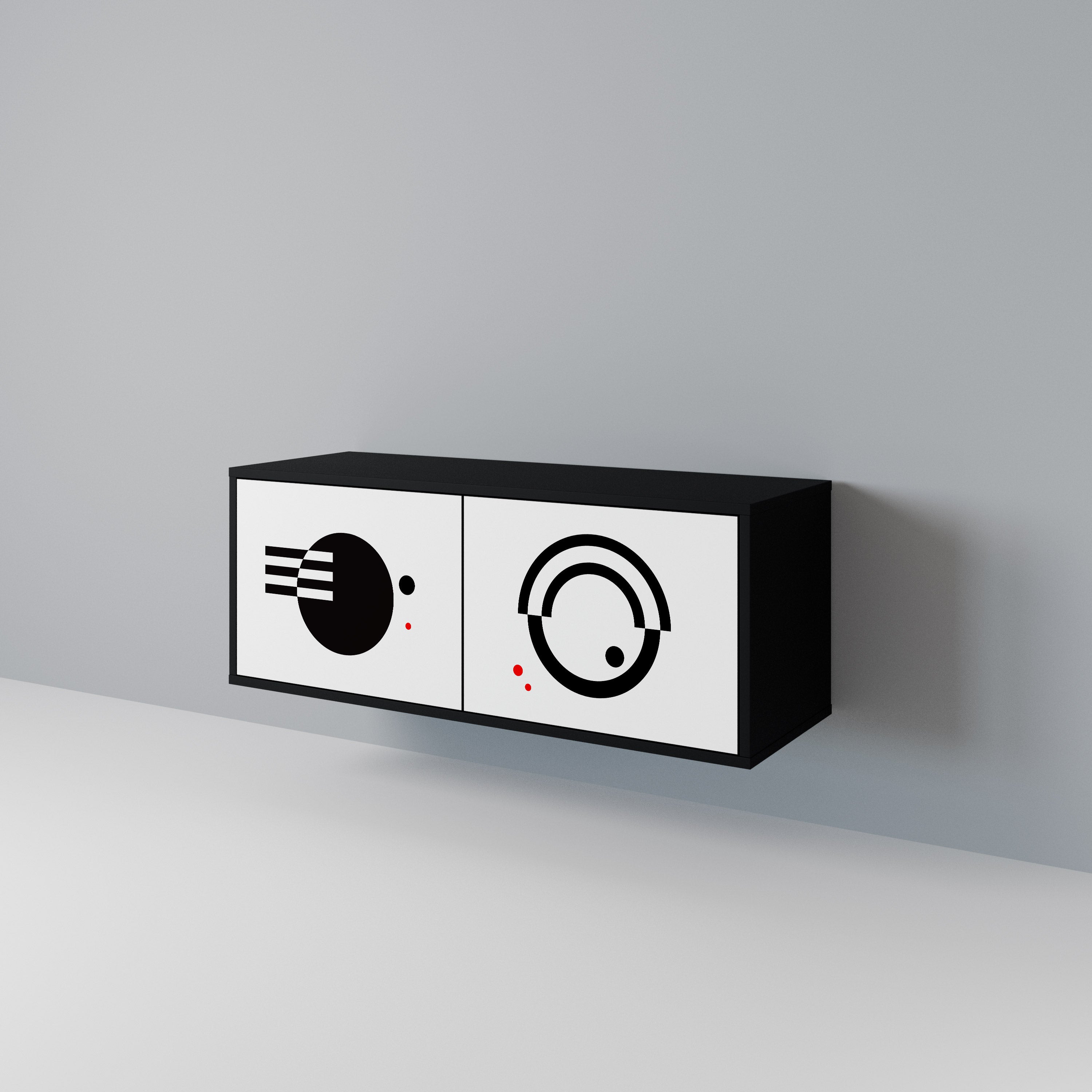 BLACK AND WHITE COMBINATION Συμπαγές έπιπλο τηλεόρασης 2-θυρών