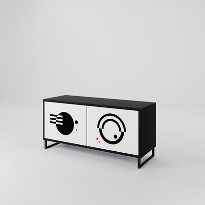 BLACK AND WHITE COMBINATION Συμπαγές έπιπλο τηλεόρασης 2-θυρών
