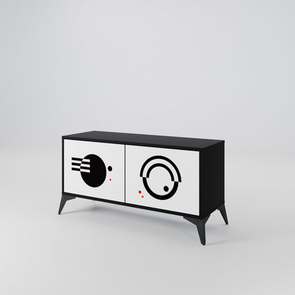 BLACK AND WHITE COMBINATION Συμπαγές έπιπλο τηλεόρασης 2-θυρών