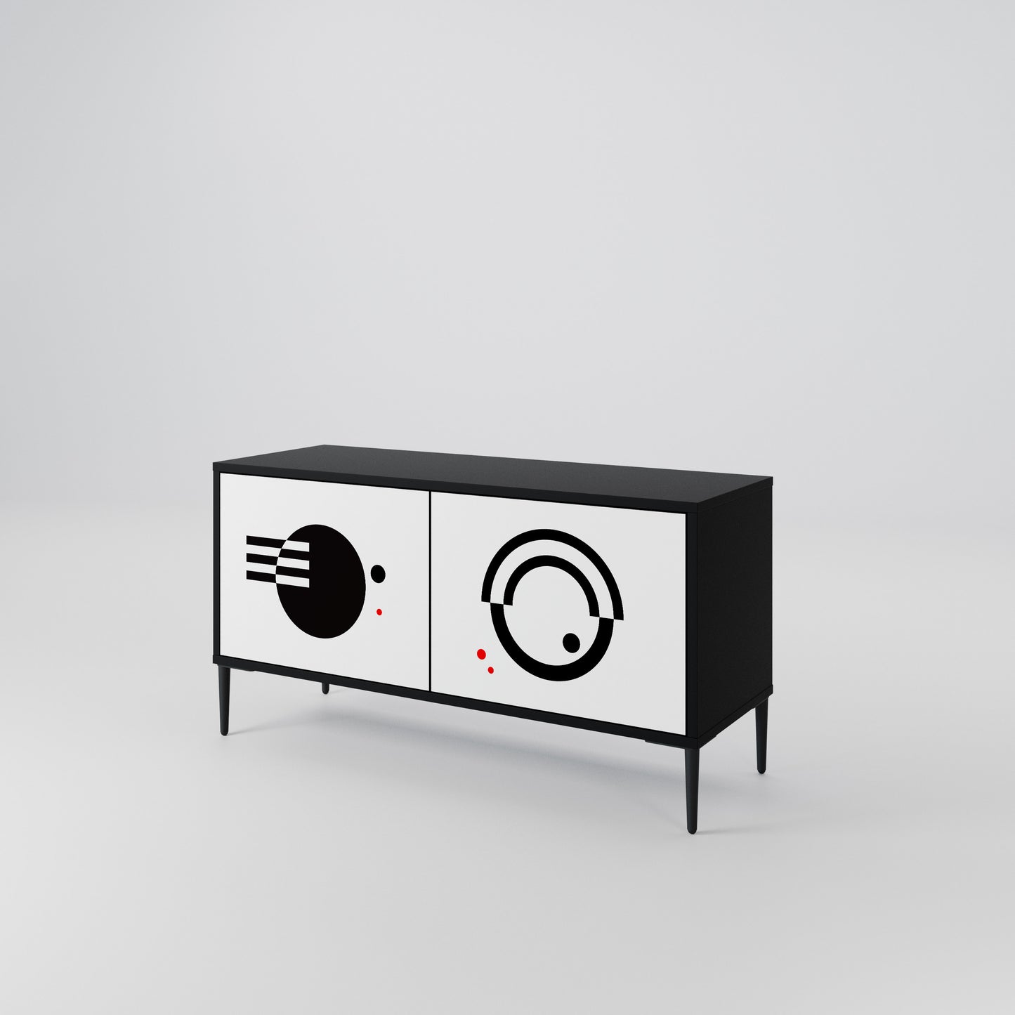 BLACK AND WHITE COMBINATION Συμπαγές έπιπλο τηλεόρασης 2-θυρών