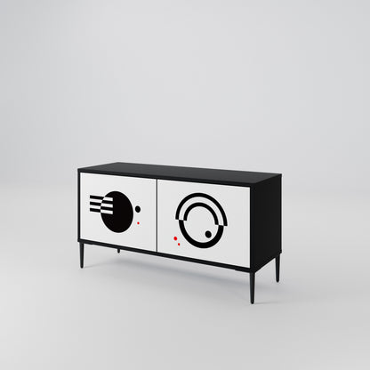BLACK AND WHITE COMBINATION Συμπαγές έπιπλο τηλεόρασης 2-θυρών