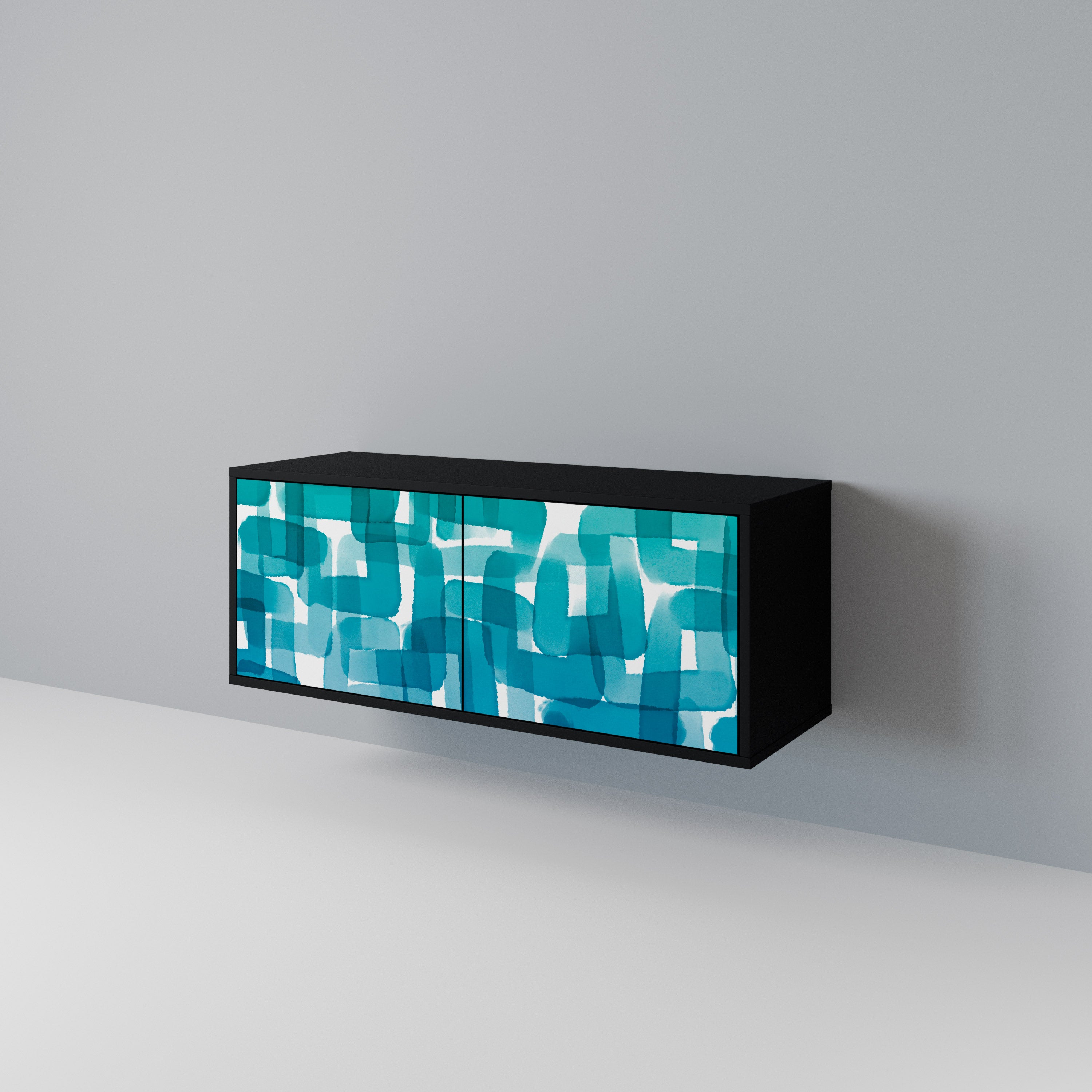 TURQUOISE RECTANGLES Συμπαγές έπιπλο τηλεόρασης 2-θυρών