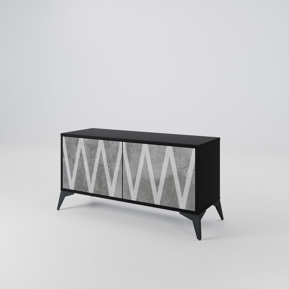 SOLID ZIG ZAG Compact 2-Door TV Cabinet