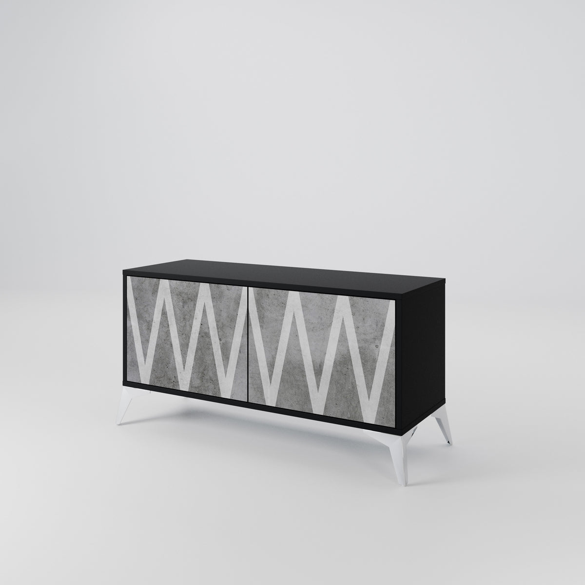 SOLID ZIG ZAG Compact 2-Door TV Cabinet
