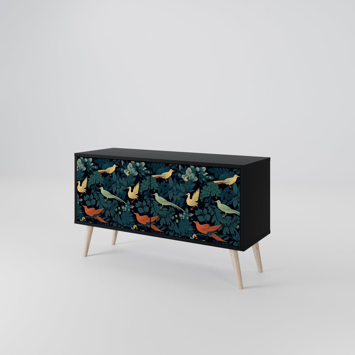 FOWL ORNAMENT Compact 2-Door TV Cabinet