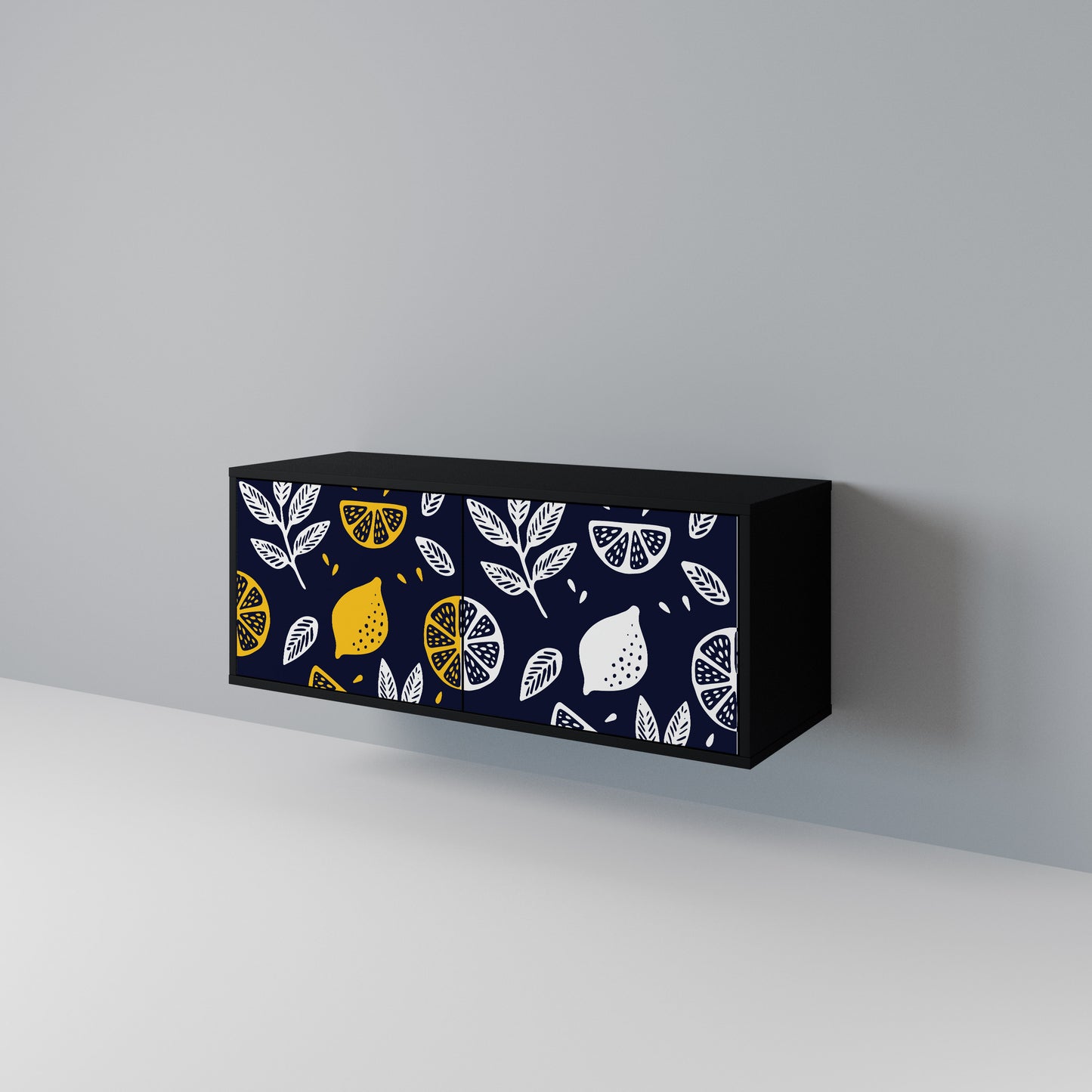 CITRUS BLACK AND WHITE Συμπαγές έπιπλο τηλεόρασης 2-θυρών