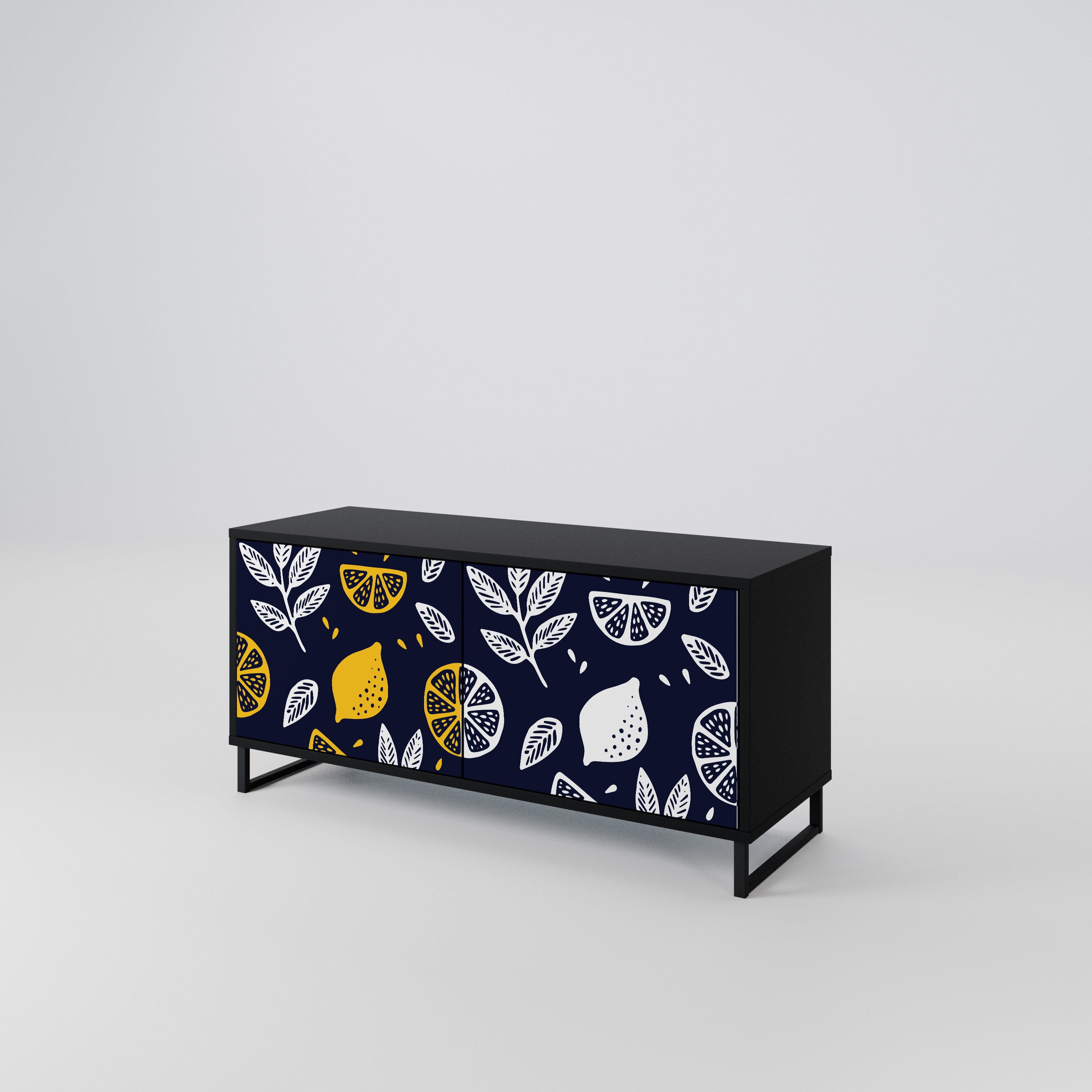 CITRUS BLACK AND WHITE Συμπαγές έπιπλο τηλεόρασης 2-θυρών