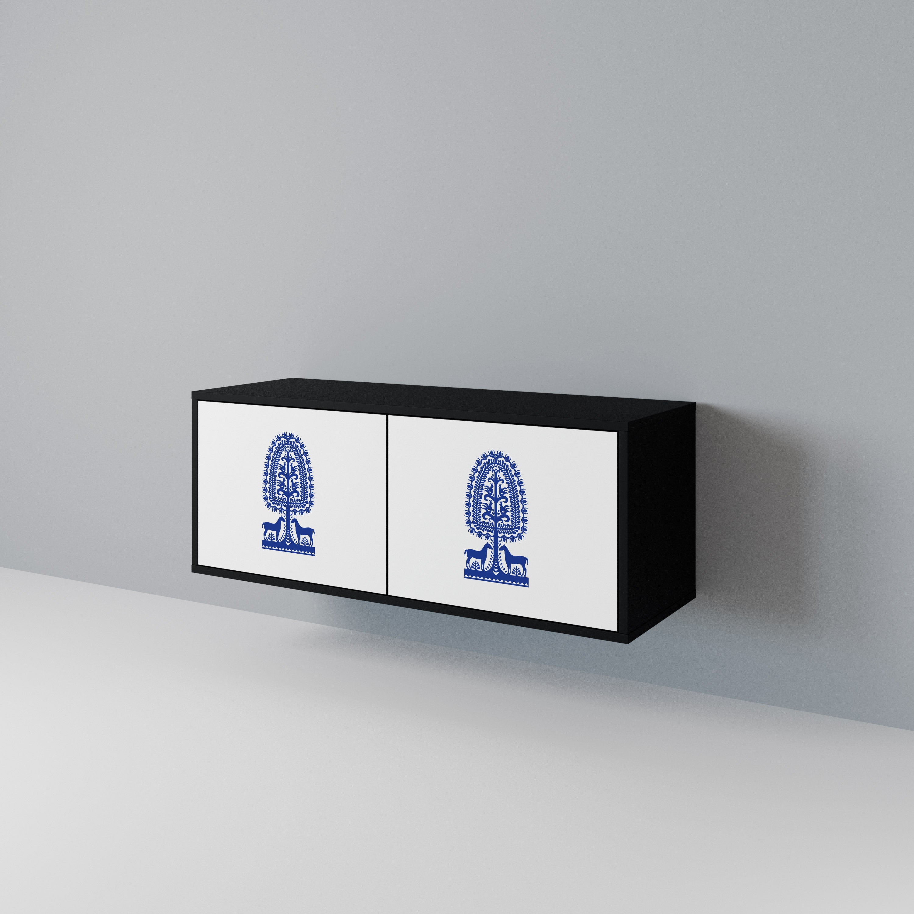 POLISH FOLK ART Συμπαγές έπιπλο τηλεόρασης 2-θυρών