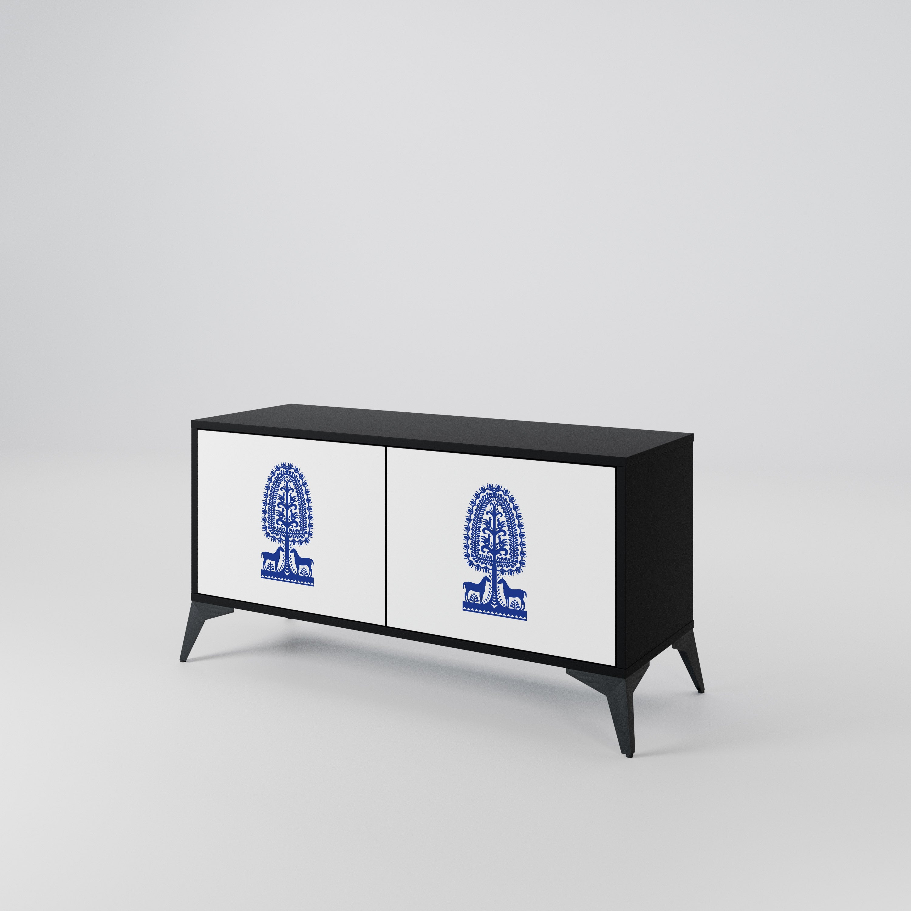 POLISH FOLK ART Συμπαγές έπιπλο τηλεόρασης 2-θυρών