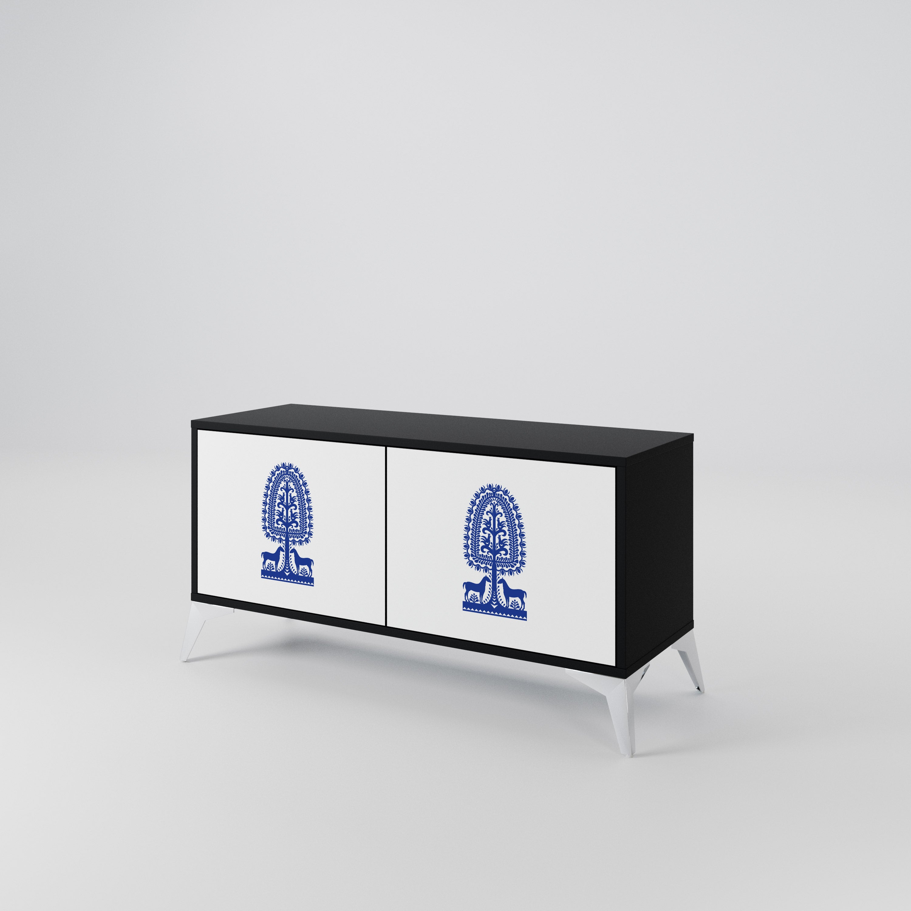 POLISH FOLK ART Συμπαγές έπιπλο τηλεόρασης 2-θυρών