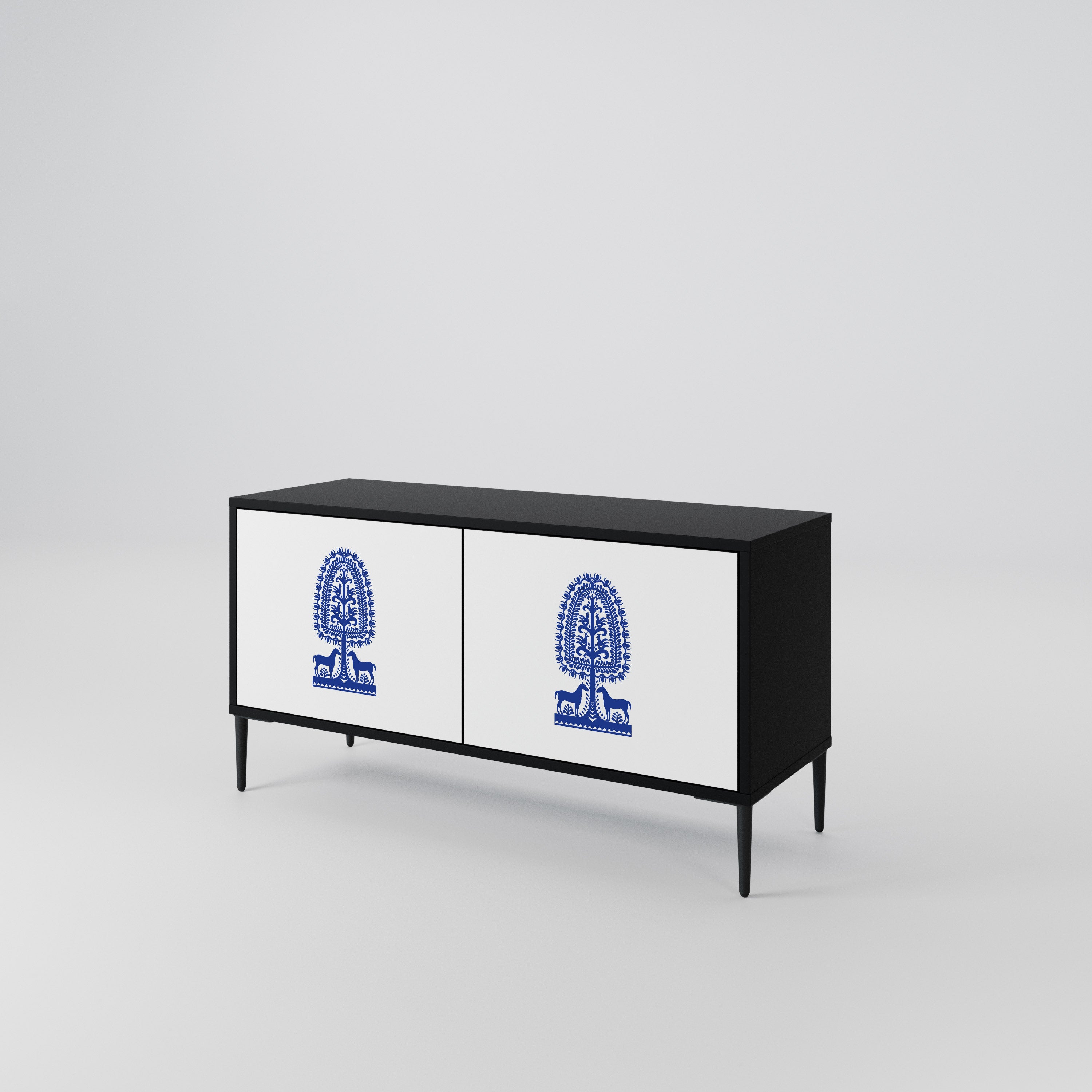 POLISH FOLK ART Συμπαγές έπιπλο τηλεόρασης 2-θυρών