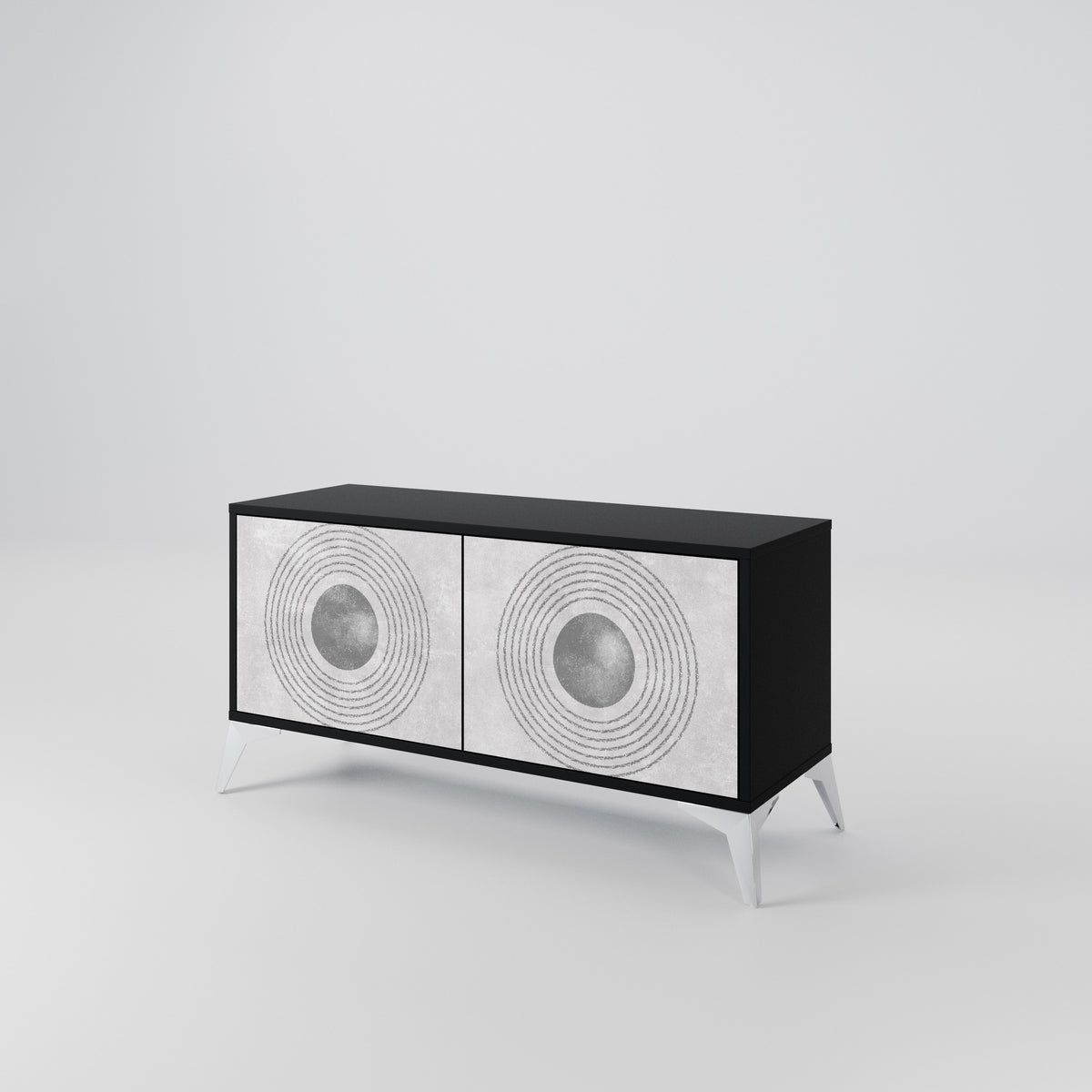 SOLID CIRCLES Compact 2-Door TV Cabinet