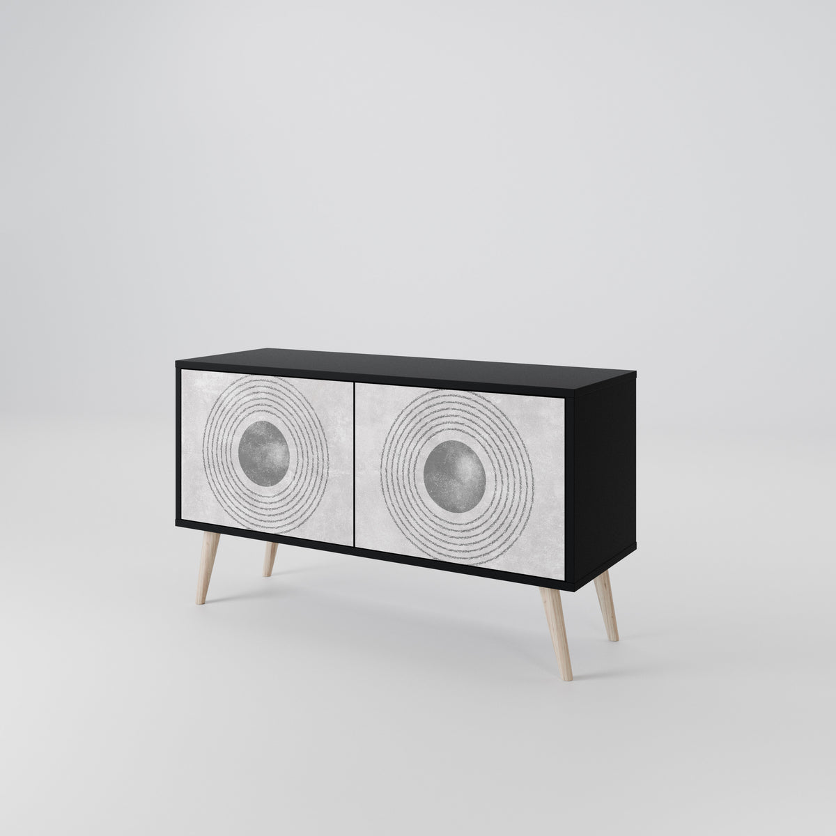 SOLID CIRCLES Compact 2-Door TV Cabinet