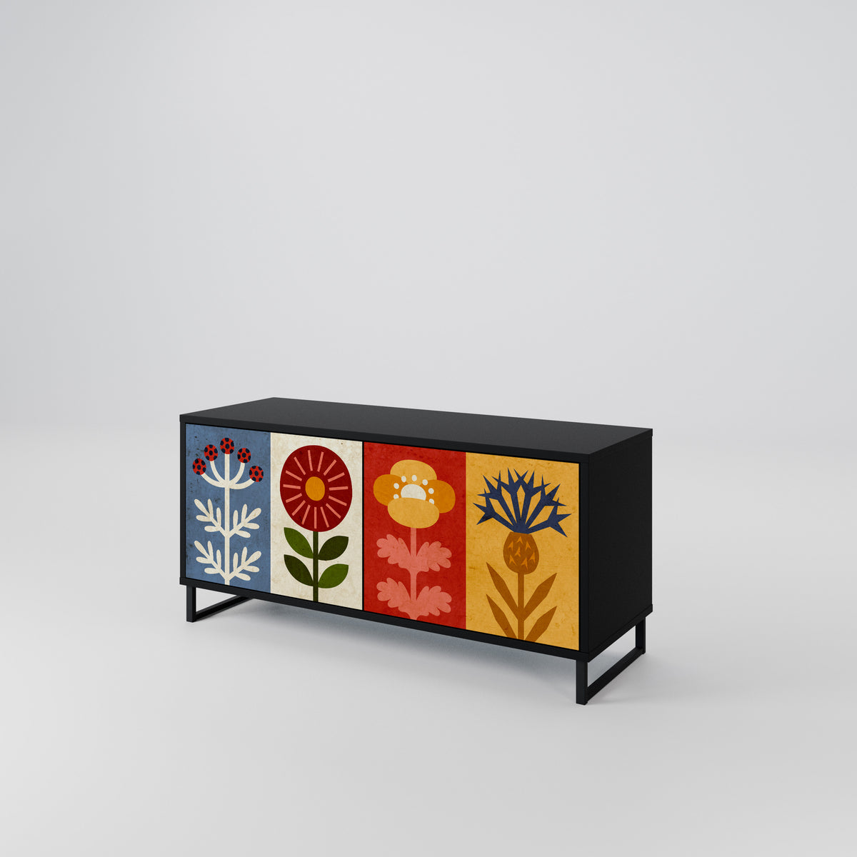 SCANDIC FLOWERET Συμπαγές έπιπλο τηλεόρασης 2-θυρών